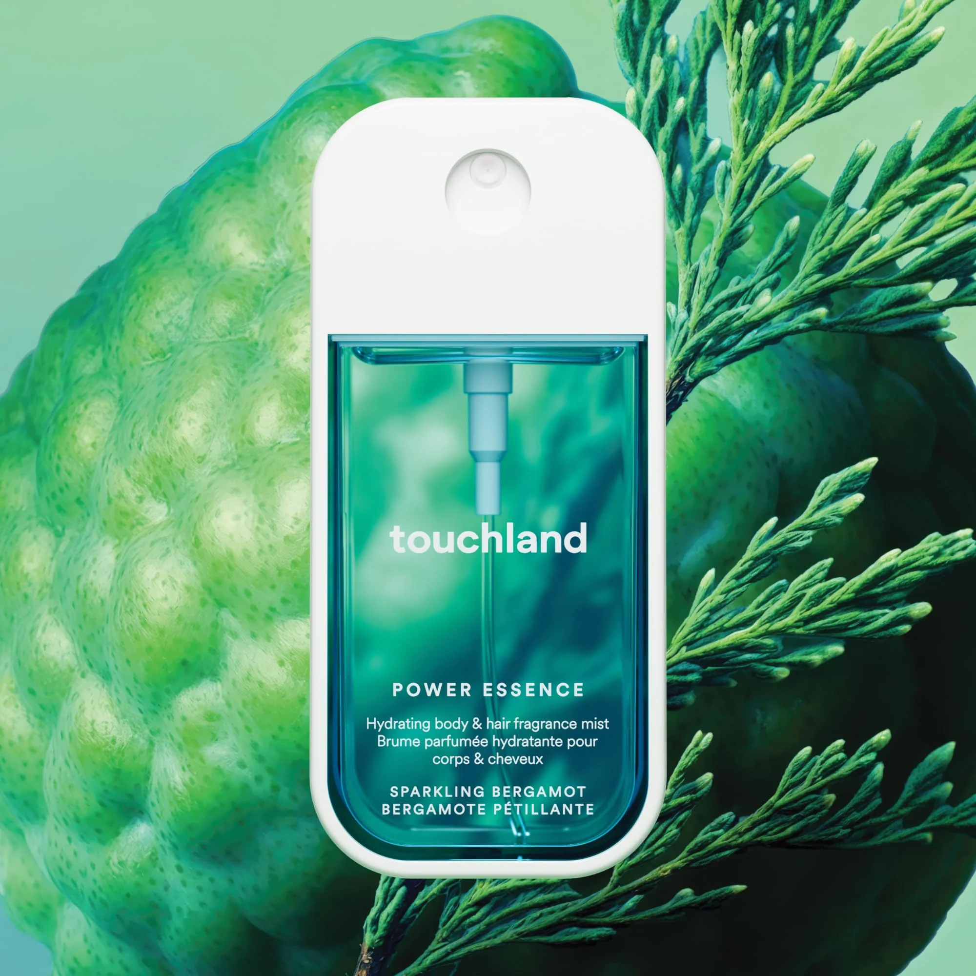 Touchland Hydrating Body & Hair Fragrance Mist, Sparkling Bergamot, 2 FL. OZ. Travel Size Body Spray - Image 6