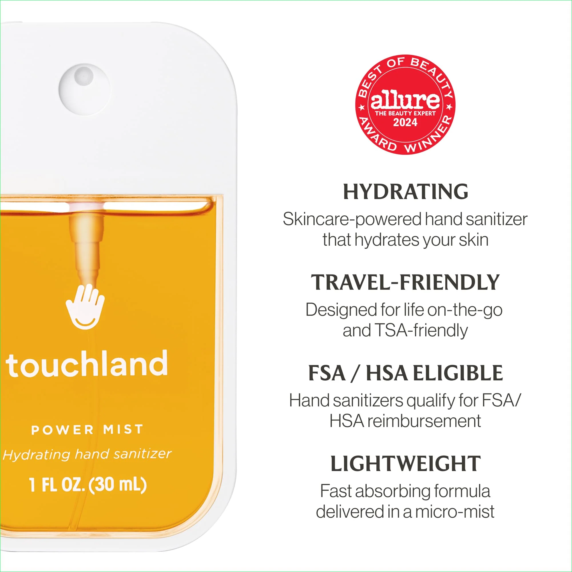 Touchland Hydrating Hand Sanitizer Spray, FRESH Trio Set (Mint, Citrus, Lemon Lime), 1 FL. OZ. Travel Size Power Mist Sprays (Set of 3) - Image 4