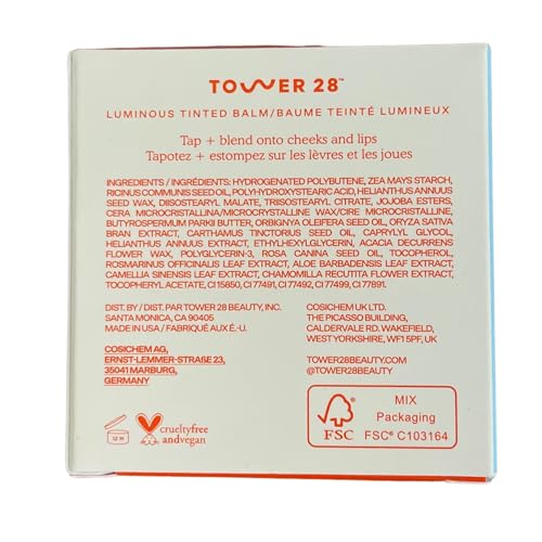 Tower 28 BeachPlease Cream Blush + Tinted Lip Balm - Multi-Use Lip Tint + Dewy Blush for Cheeks With Aloe Vera + Green Tea - Vegan, Non-Comedogenic Makeup for Sensitive Skin - Power Hour (0.16 oz) - Image 17