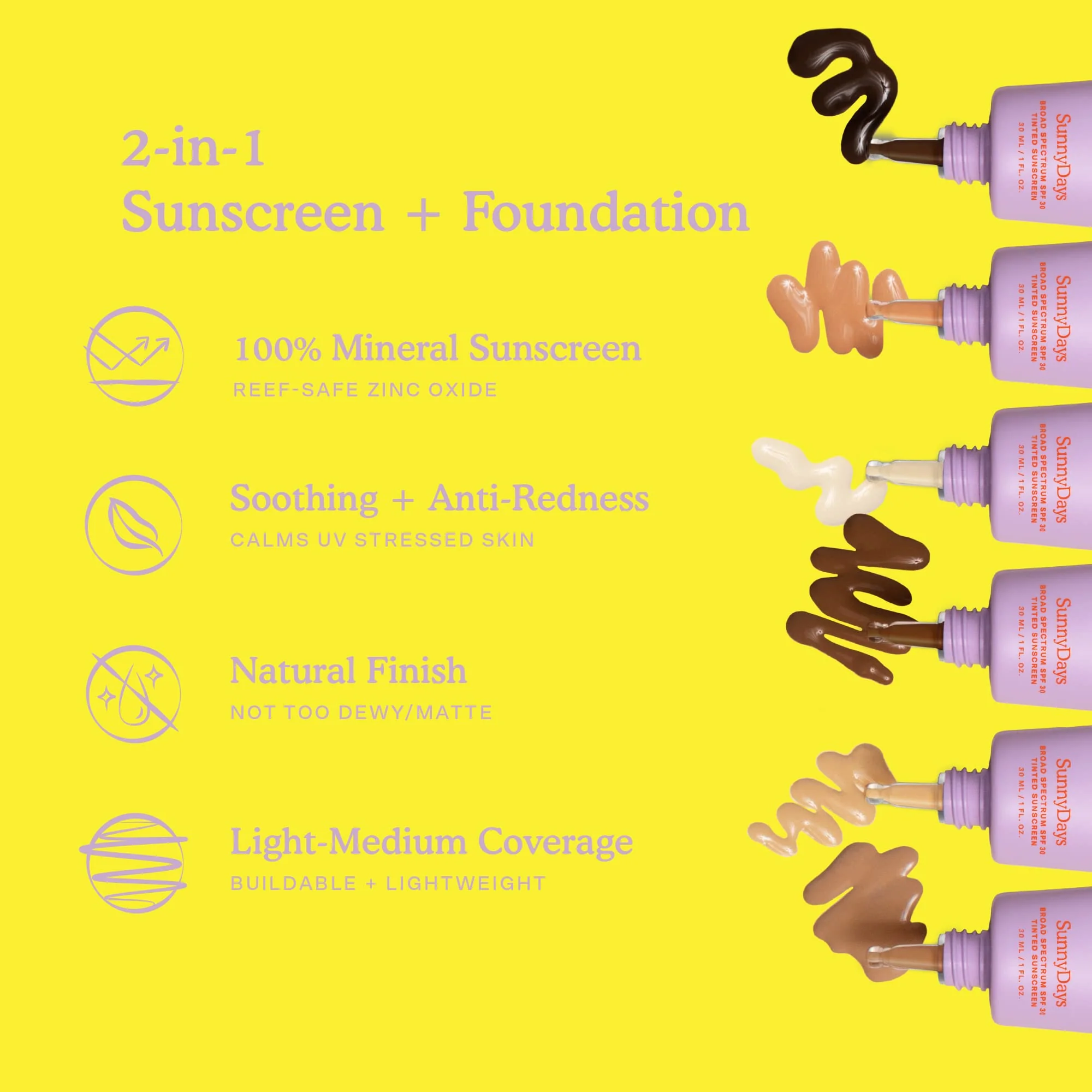 Tower 28 SunnyDays SPF 30 Tinted Moisturizer - 2-in-1 Buildable Coverage Foundation + Mineral Sunscreen for Face - Zinc Oxide, Aloe & Prickly Pear for Sensitive Skin - 25 Medium/Warm (1 oz) - Image 5