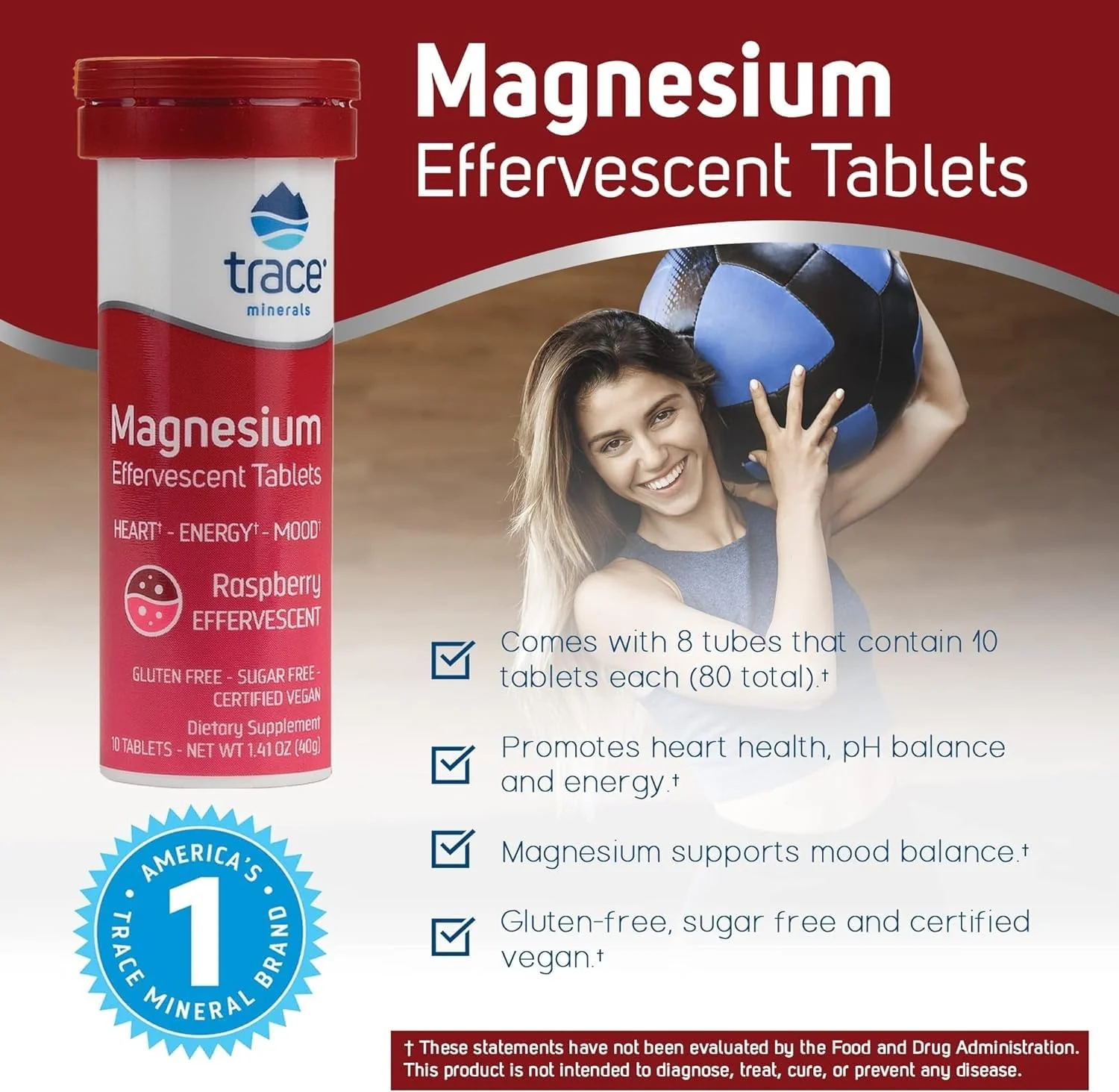 Trace Minerals Magnesium Effervescent - Healthy Heart & Energy Support Supplement - Natural Magnesium Supplement to Aid Healthy Sleep - Gluten-Free Health Supplement - Raspberry, 8 Tubes (80 Servings) - Image 5
