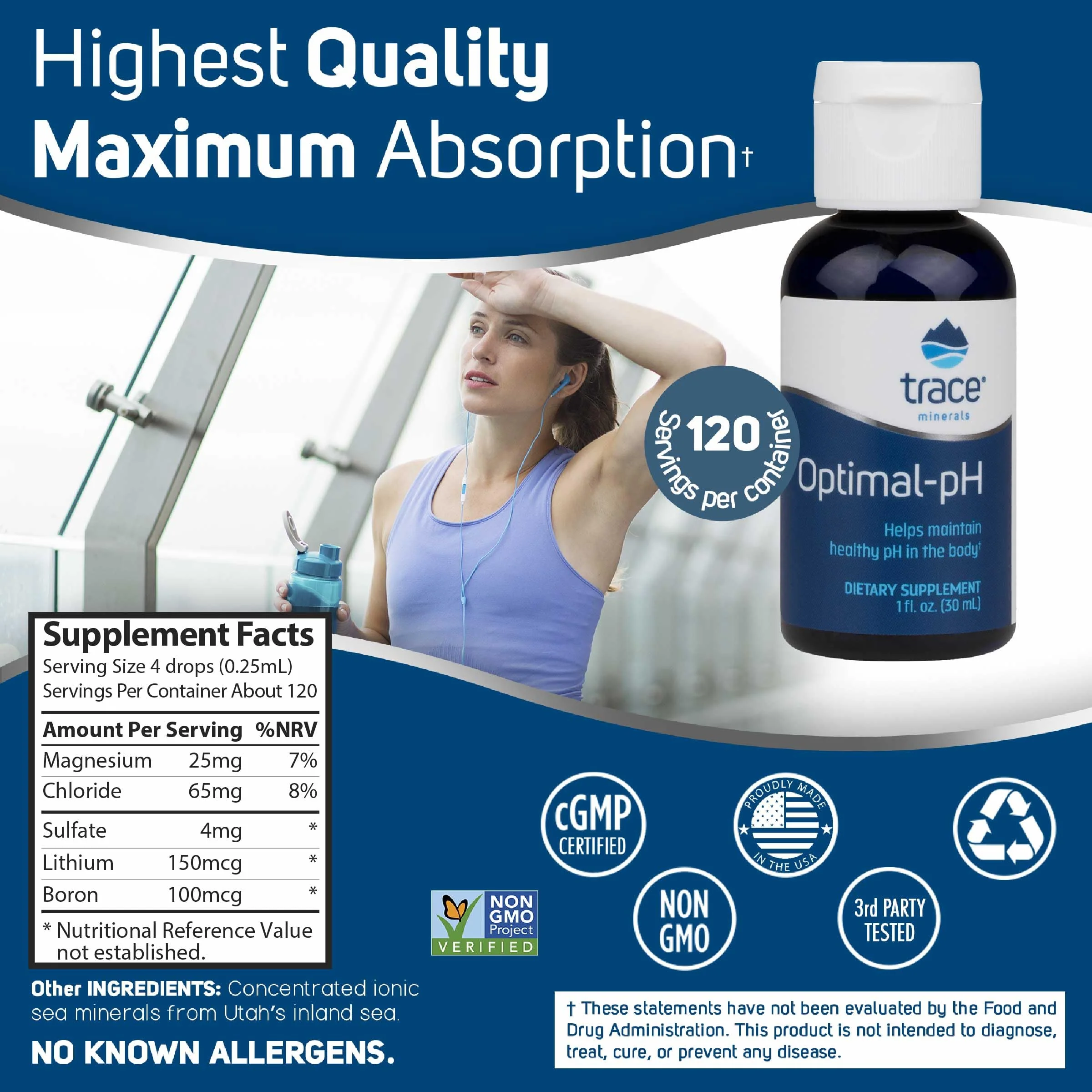 Trace Minerals Optimal-pH - Concentrated Ionic Mineral Supplement for Digestive & Immune Health - Digestion & pH Support Supplement with Magnesium & Boron - 1 fl oz (About 120 Servings) - Image 3