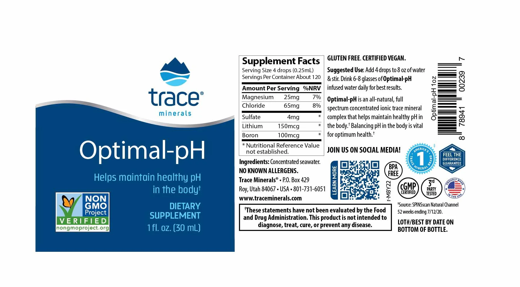 Trace Minerals Optimal-pH - Concentrated Ionic Mineral Supplement for Digestive & Immune Health - Digestion & pH Support Supplement with Magnesium & Boron - 1 fl oz (About 120 Servings) - Image 6
