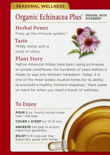Traditional Medicinals Organic Echinacea Plus Seasonal Tea (Pack of 1), Promotes Immune Function, 16 Tea Bags - Image 10
