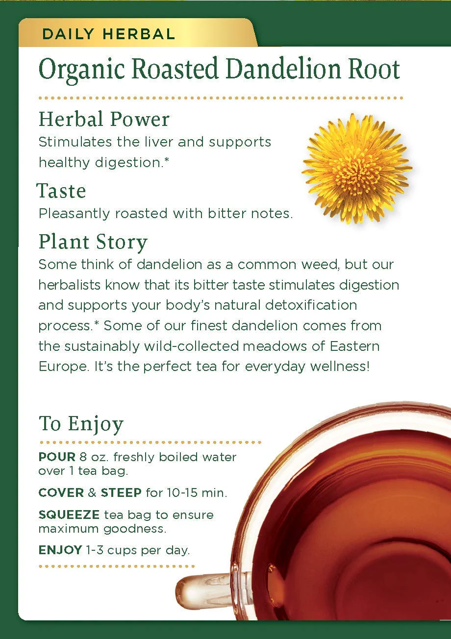 TRADITIONAL MEDICINALS Organic Roasted Dandelion Root, 16 Count (2 Pack) - Image 5