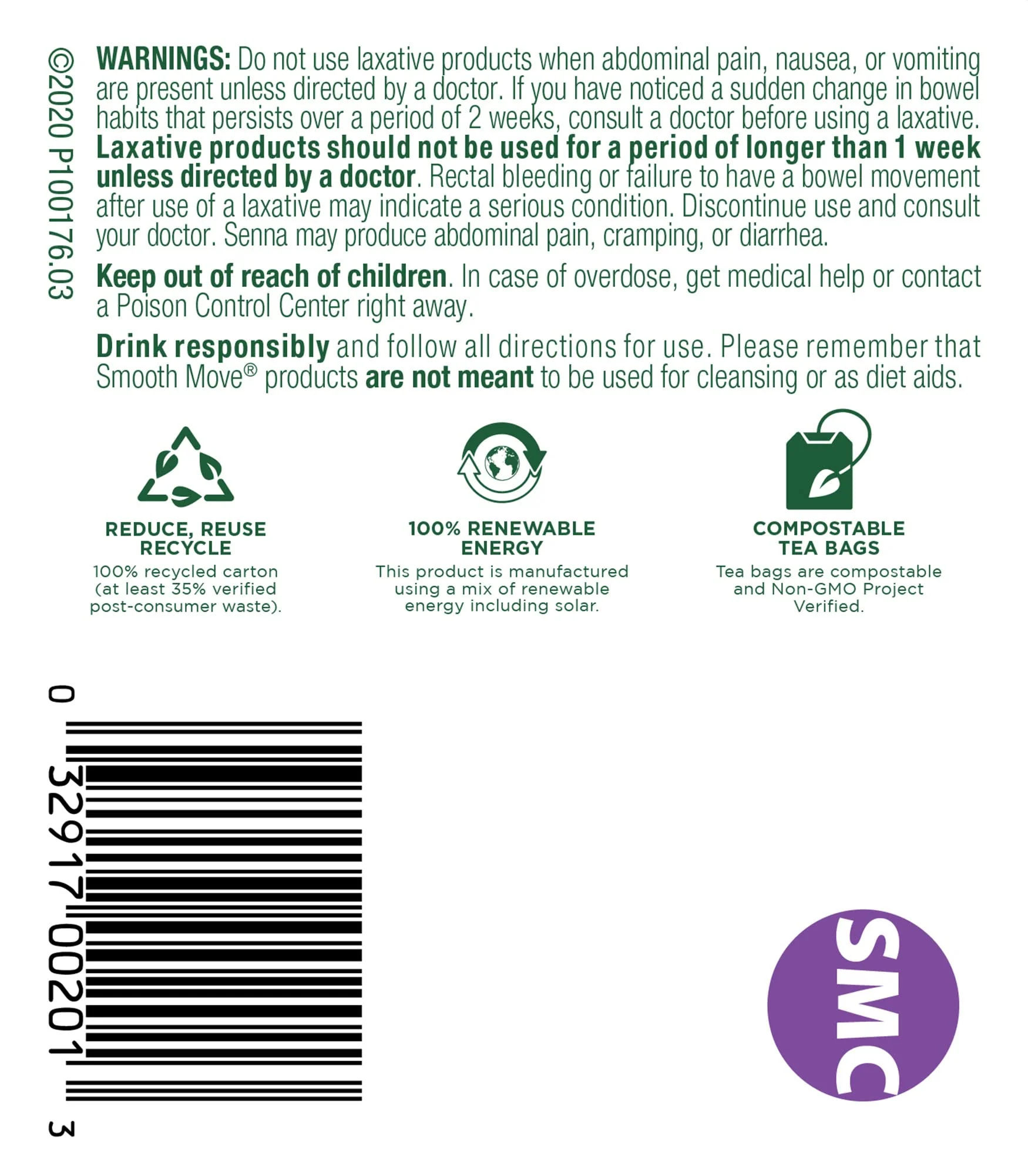 Traditional Medicinals Organic Smooth Move Senna Chamomile Herbal Tea, Relieves Occasional Constipation, (Pack of 1) - 16 Tea Bags - Image 4