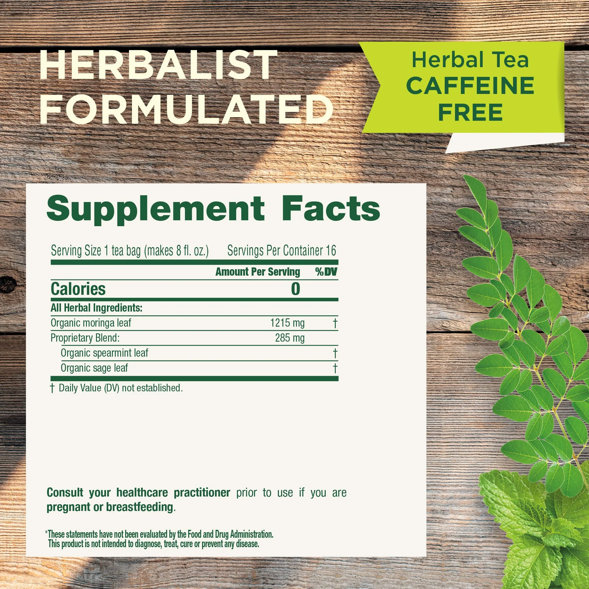 Traditional Medicinals Tea, Organic Moringa Spearmint & Sage - Everyday Wellness - Kosher, Non-GMO, Caffeine-Free - 16 Tea Bags - Image 8