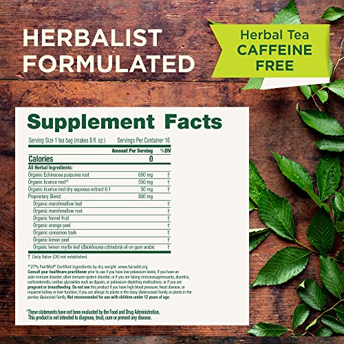 Traditional Medicinals Tea, Organic Throat Coat Lemon Echinacea, Supports Throat Health & Immune Fuction, 16 Tea Bags - Image 2