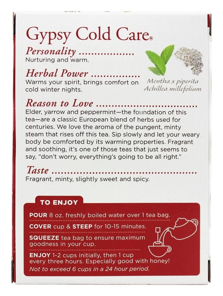 TRADITIONAL MEDICINALS TEAS Gypsy Cold Care Tea 16 Bag - Image 4