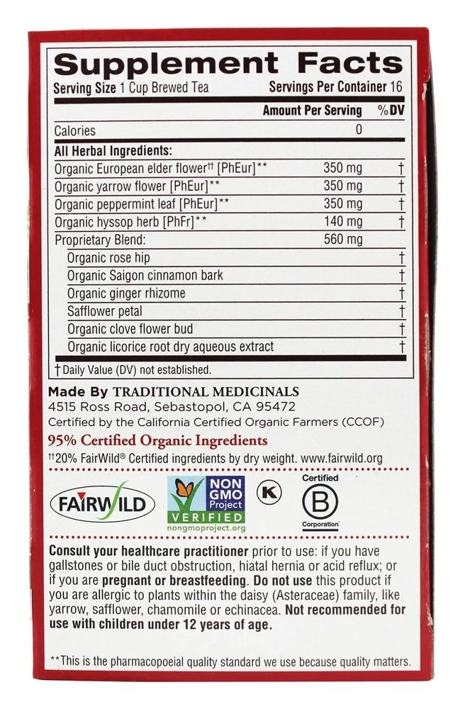 TRADITIONAL MEDICINALS TEAS Gypsy Cold Care Tea 16 Bag - Image 5