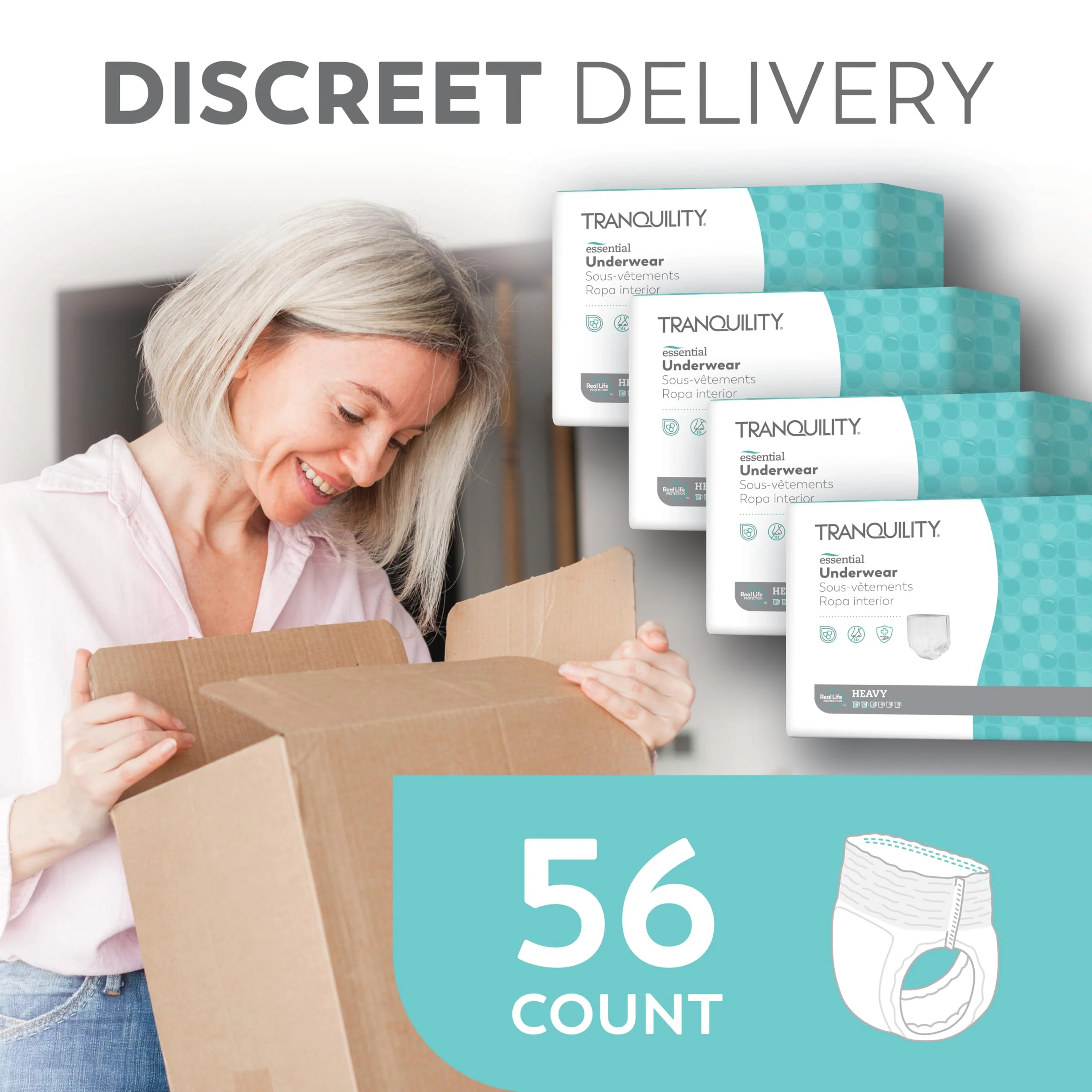 Tranquility Essential Underwear, for Heavy Incontinence, Soft & Breathable Pull-On Style, Full-Rise Fit, Secure Protection with Kufguards, Latex-Free, Unisex, Adult X-Large, 14ct Bag - Image 4
