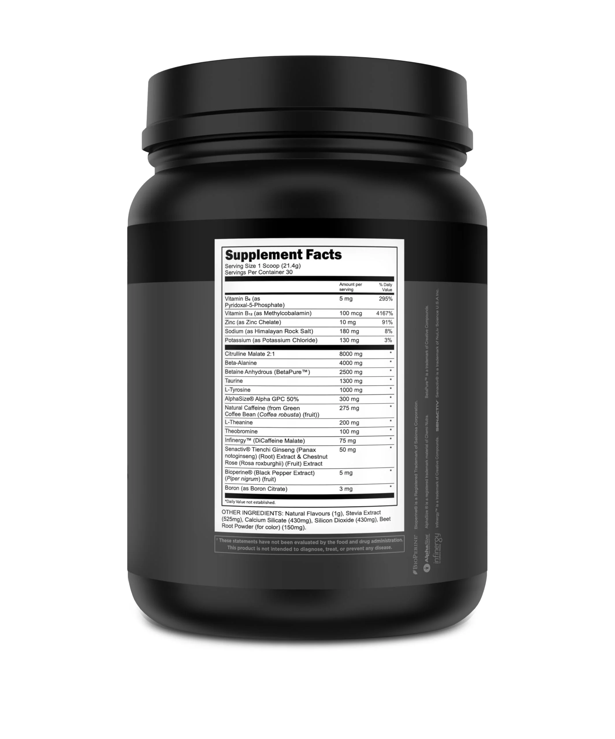 Transparent Labs Bulk Black Pre Workout - Clinically Dosed, Sugar Free Preworkout for Men and Women with Beta Alanine Powder, Citrulline Malate, & Caffeine - 30 Servings, Cherry Kiwi - Image 2