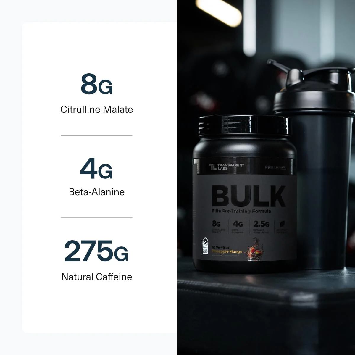 Transparent Labs Bulk Black Pre Workout - Clinically Dosed, Sugar Free Preworkout for Men and Women with Beta Alanine Powder, Citrulline Malate, & Caffeine - 30 Servings, Cherry Kiwi - Image 5