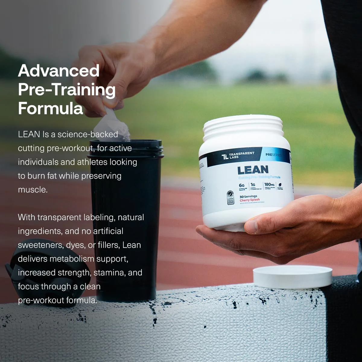 Transparent Labs Lean Pre-Workout - Body Recomposition Pre Workout for Men and Women with Acetyl L-Carnitine, Beta Alanine Powder, & PurCaf Organic Caffeine Powder - 30 Servings, Strawberry Lemonade - Image 7