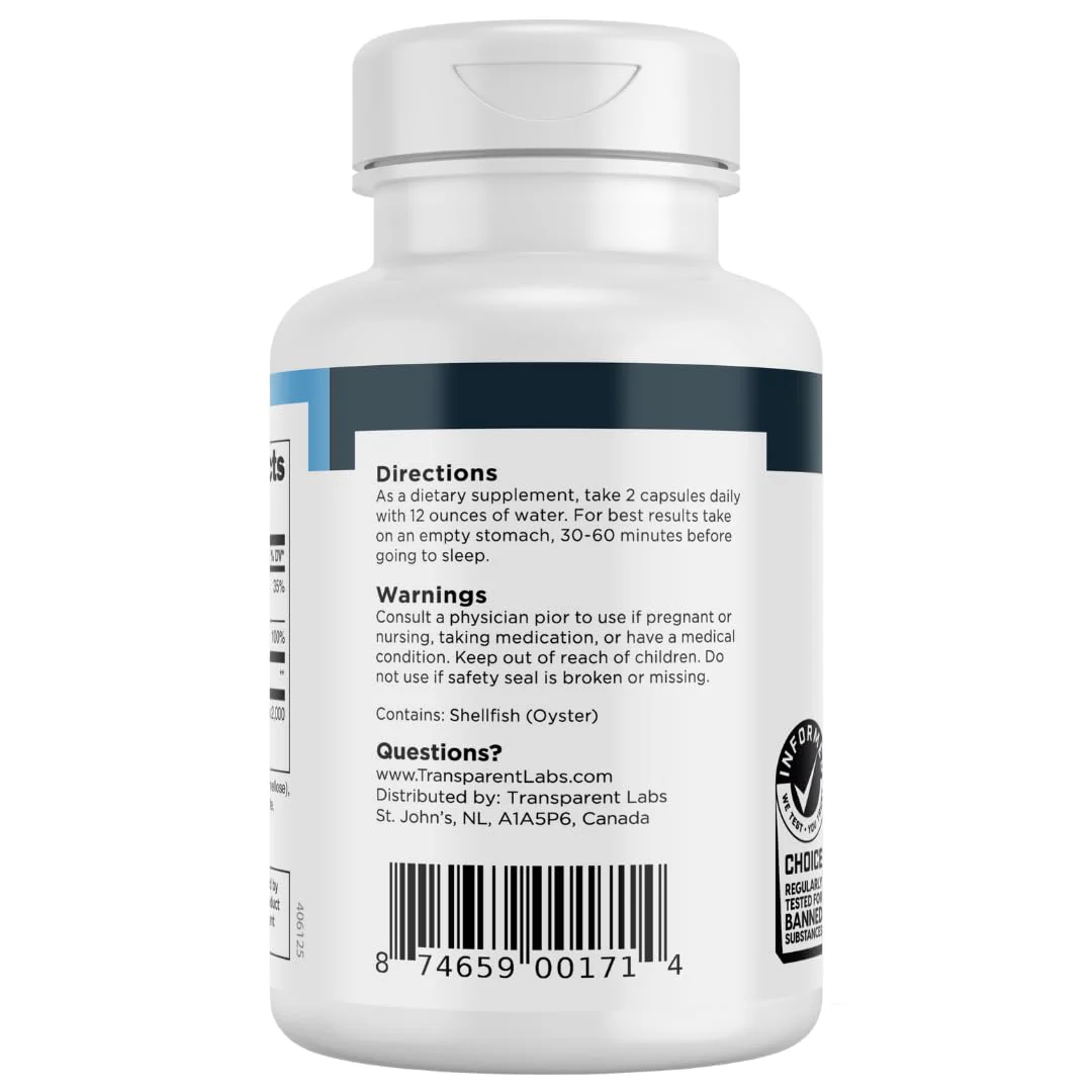 Transparent Labs ZMO - Muscle Builder for Men & Women with Zinc, Magnesium Glycinate, & Oyster Powder for Muscle Recovery - 60 Count - Image 2