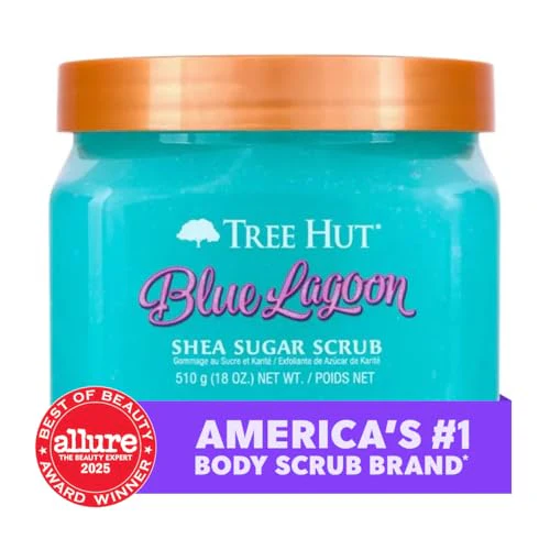 Tree Hut Blue Lagoon Shea Sugar Scrub, Exfoliating, Hydrating & Moisturizing Body Scrub with Shea Butter & Nourishing Essential Oils, Smooth & Soften Skin, 18 oz - Image 9