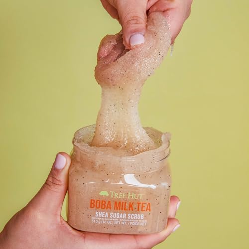 Tree Hut Boba Milk Tea Shea Sugar Scrub | Exfoliating Scrub Removes Dry Skin for a Soft & Natural Glow | Limited Edition | Vegan, Free of Parabens, Formaldehyde Donors, & Sulfates | 18 fl oz. - Image 6