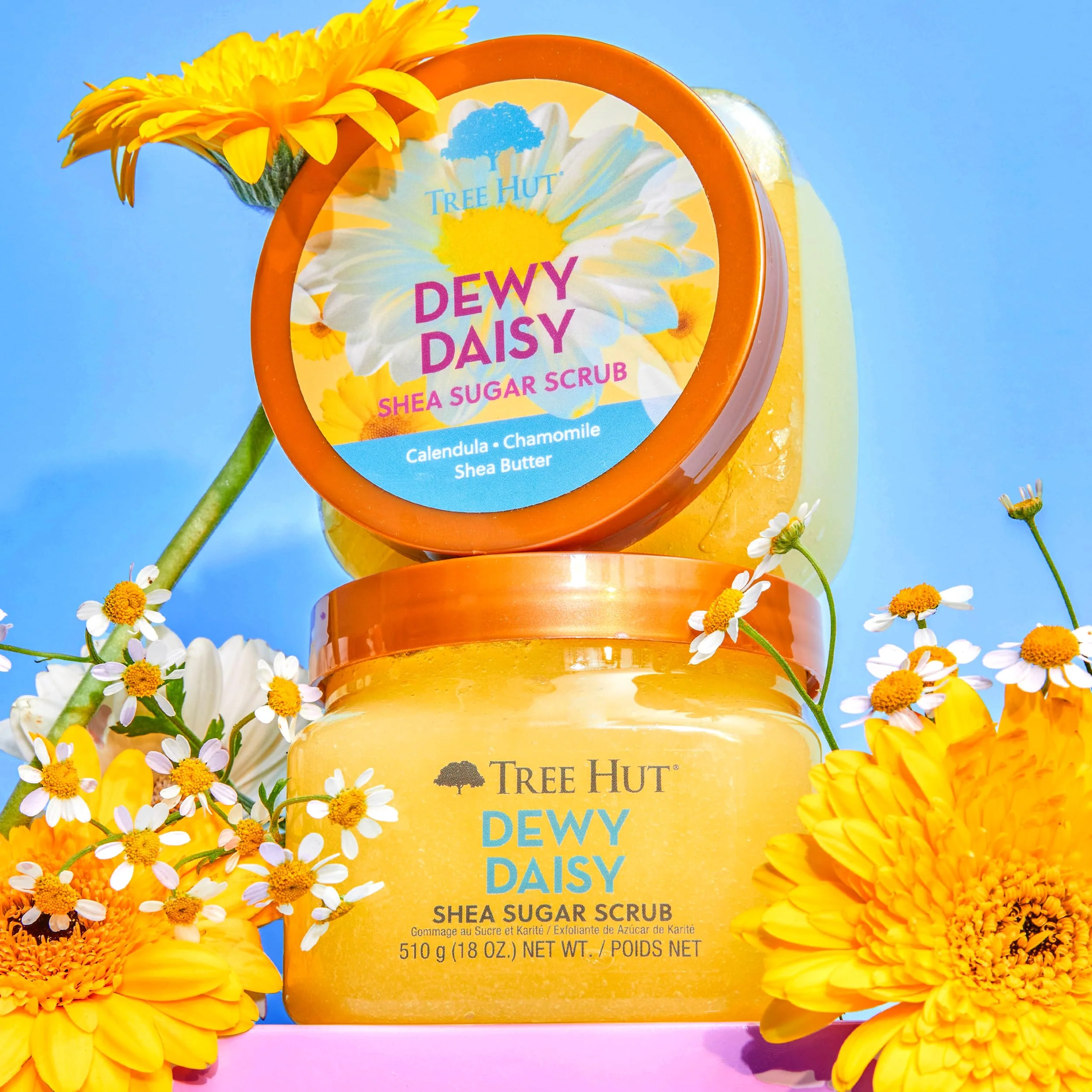 Tree Hut Dewy Daisy Shea Sugar Scrub, Exfoliating, Hydrating & Moisturizing Body Scrub with Shea Butter & Nourishing Essential Oils, Smooth & Soften Skin, 18 oz - Image 8