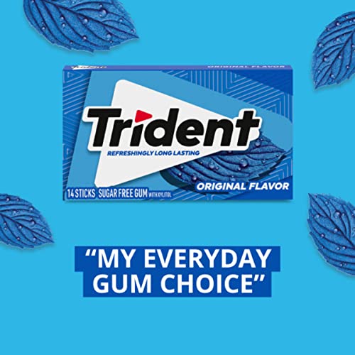 Trident Flavor Sugar Free Gum Packs of 14 Pieces Total Pieces, Original, 168 Count, (Pack of 12) - Image 10