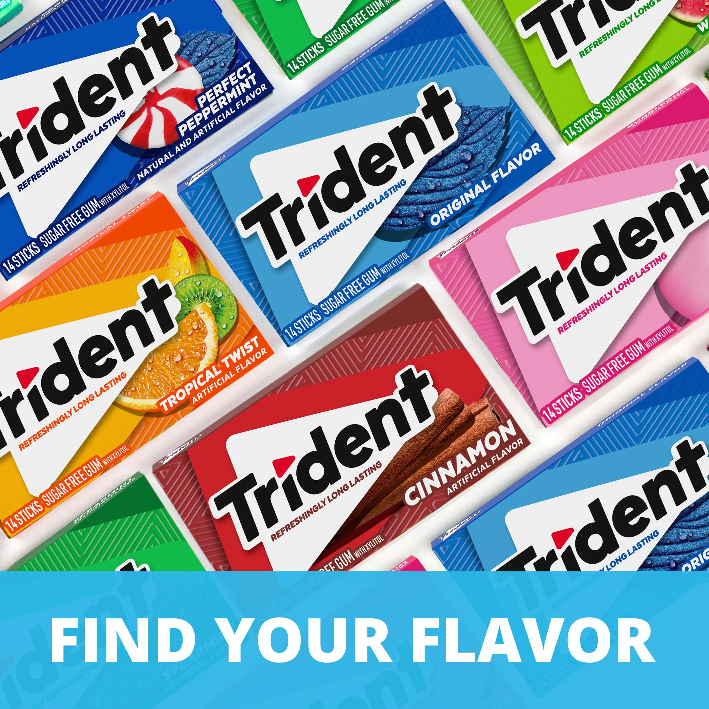 Trident Flavor Sugar Free Gum Packs of 14 Pieces Total Pieces, Original, 168 Count, (Pack of 12) - Image 12
