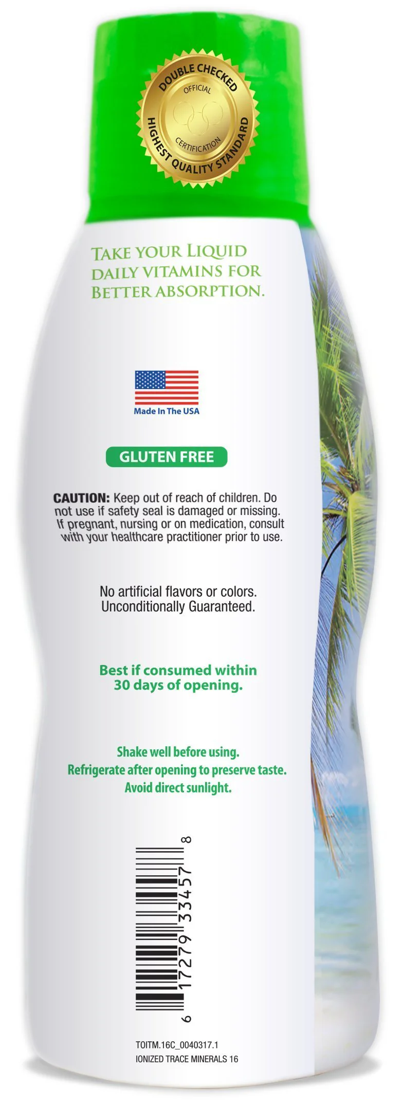 Tropical Oasis - Premium Ionized Plant Based Trace Minerals Liquid Formula- 74 essential minerals in liquid form for up to 96% Absorption - 16 oz, 32 servings - Image 5