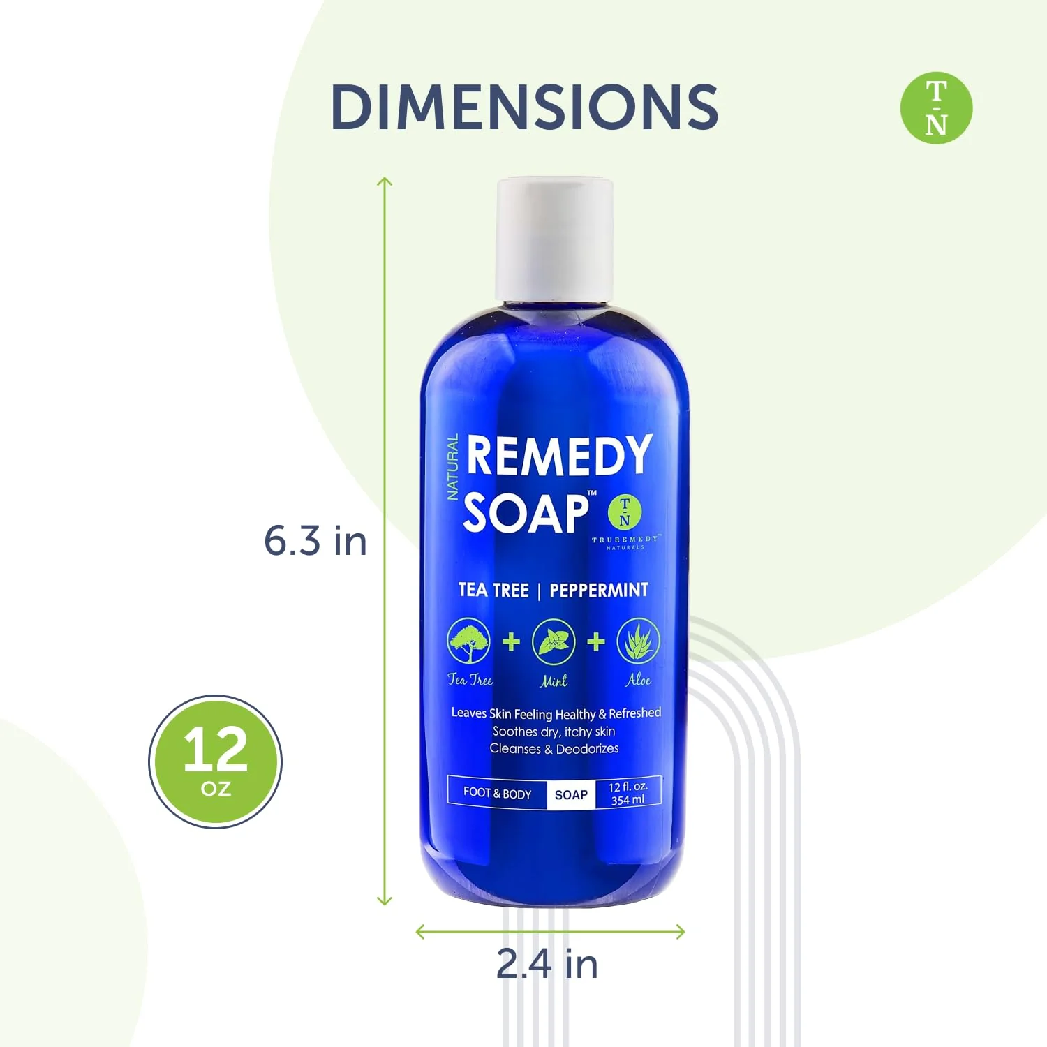 Truremedy Naturals 12 oz Tea Tree Oil Body Wash - Invigorating Tea Tree Soap with Peppermint, Aloe, Eucalyptus, Coconut and Olive Oil - Refreshing Body Wash for Men and Women - Shower Gel Cleanser - Image 5