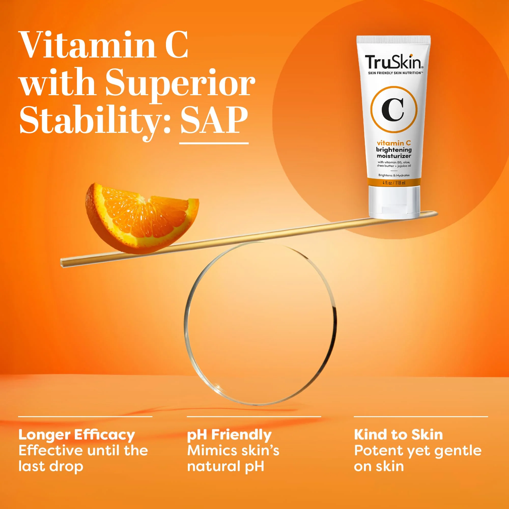 TruSkin Vitamin C Moisturizer Face Cream – Brightening, Anti Aging, Hydrating, Skin Wrinkle Cream – Vitamin B5, Vitamin E, Jojoba Oil, Aloe Vera & Green Tea, 1.7 Fl Oz - Image 6