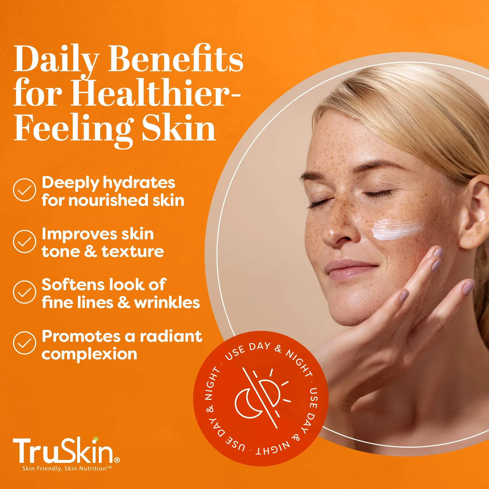 TruSkin Vitamin C Moisturizer Face Cream – Brightening, Anti Aging, Hydrating, Skin Wrinkle Cream – Vitamin B5, Vitamin E, Jojoba Oil, Aloe Vera & Green Tea, 1.7 Fl Oz - Image 8
