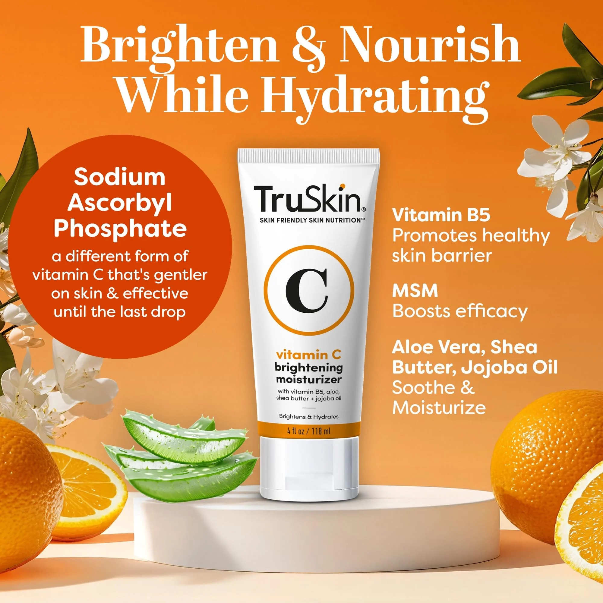 TruSkin Vitamin C Moisturizer Face Cream – Brightening, Anti Aging, Hydrating, Skin Wrinkle Cream – Vitamin B5, Vitamin E, Jojoba Oil, Aloe Vera & Green Tea, 1.7 Fl Oz - Image 9