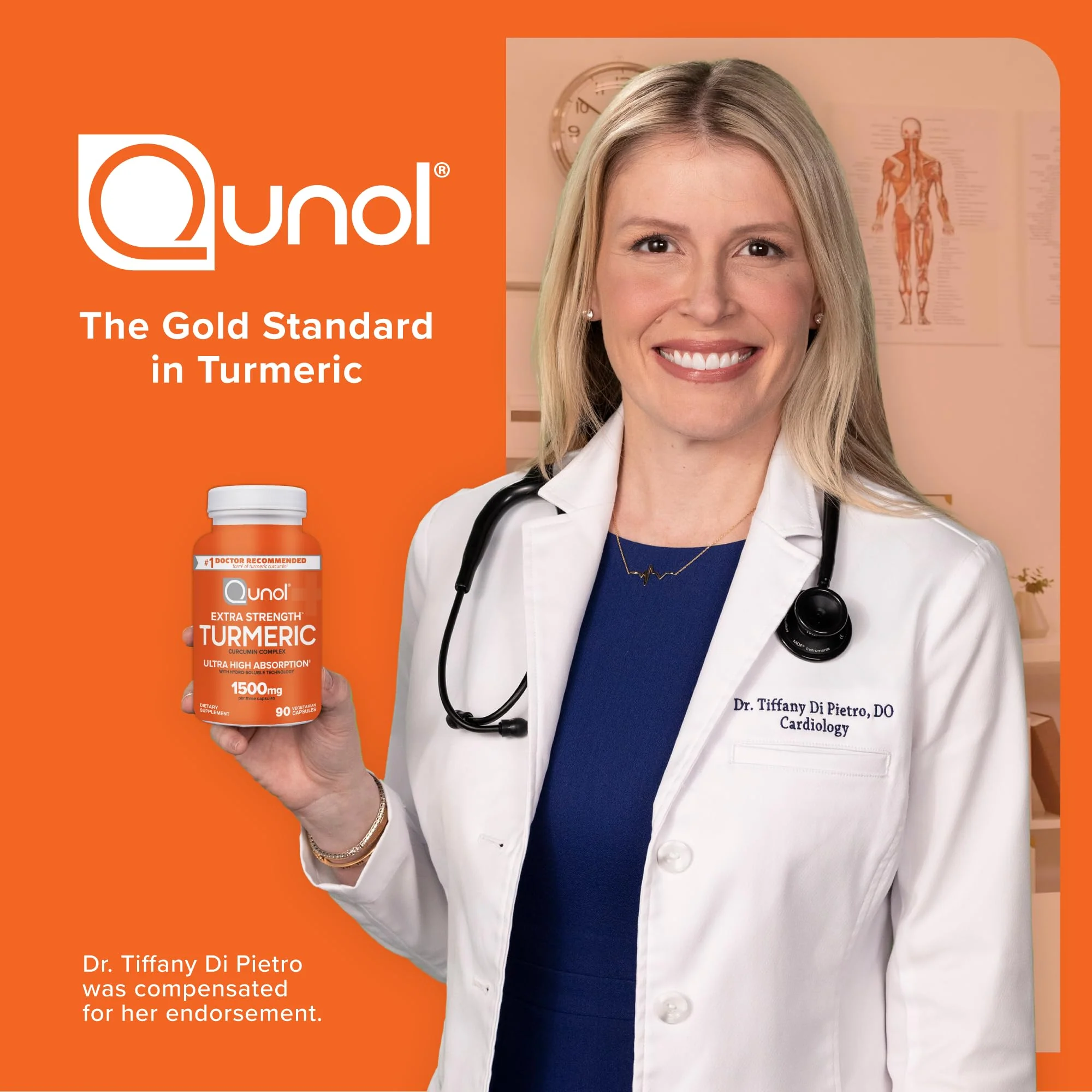 Turmeric Curcumin Capsules, Qunol with Ultra High Absorption 1500mg, Joint Support, Dietary Supplement, Extra Strength, 90 Vegetarian Capsules - Image 4