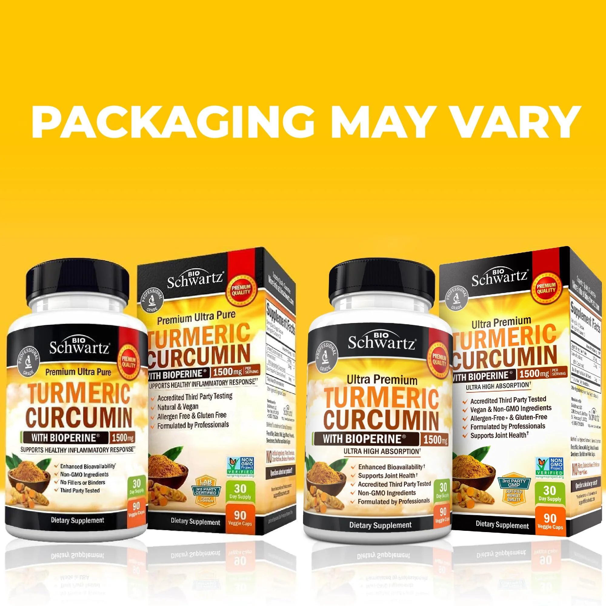 Turmeric Curcumin with Black Pepper Extract 1500mg - High Absorption Ultra Potent Turmeric Supplement with 95% Curcuminoids and BioPerine - Non GMO Tumeric Capsules for Joint Support - 90 Capsules - Image 5