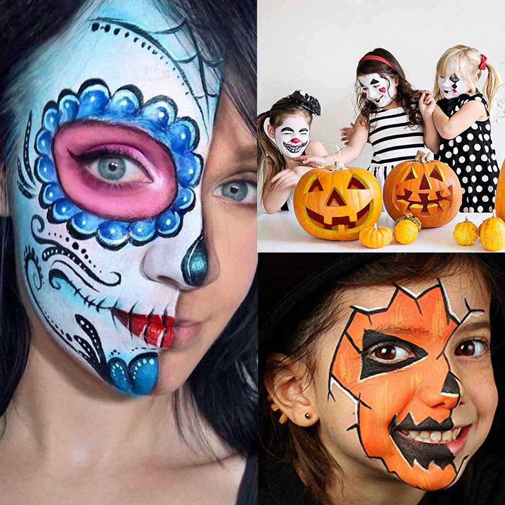 UCANBE Face Body Paint Oil, Professional 15 Colors FX Makeup Palette- Non Toxic Hypoallergenic Safe Facepaint for Halloween, Cosplay Costumes, Parties and Festivals - Image 4