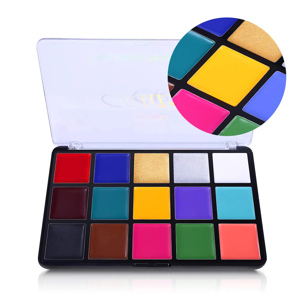 UCANBE Face Body Paint Oil, Professional 15 Colors FX Makeup Palette- Non Toxic Hypoallergenic Safe Facepaint for Halloween, Cosplay Costumes, Parties and Festivals - Image 7