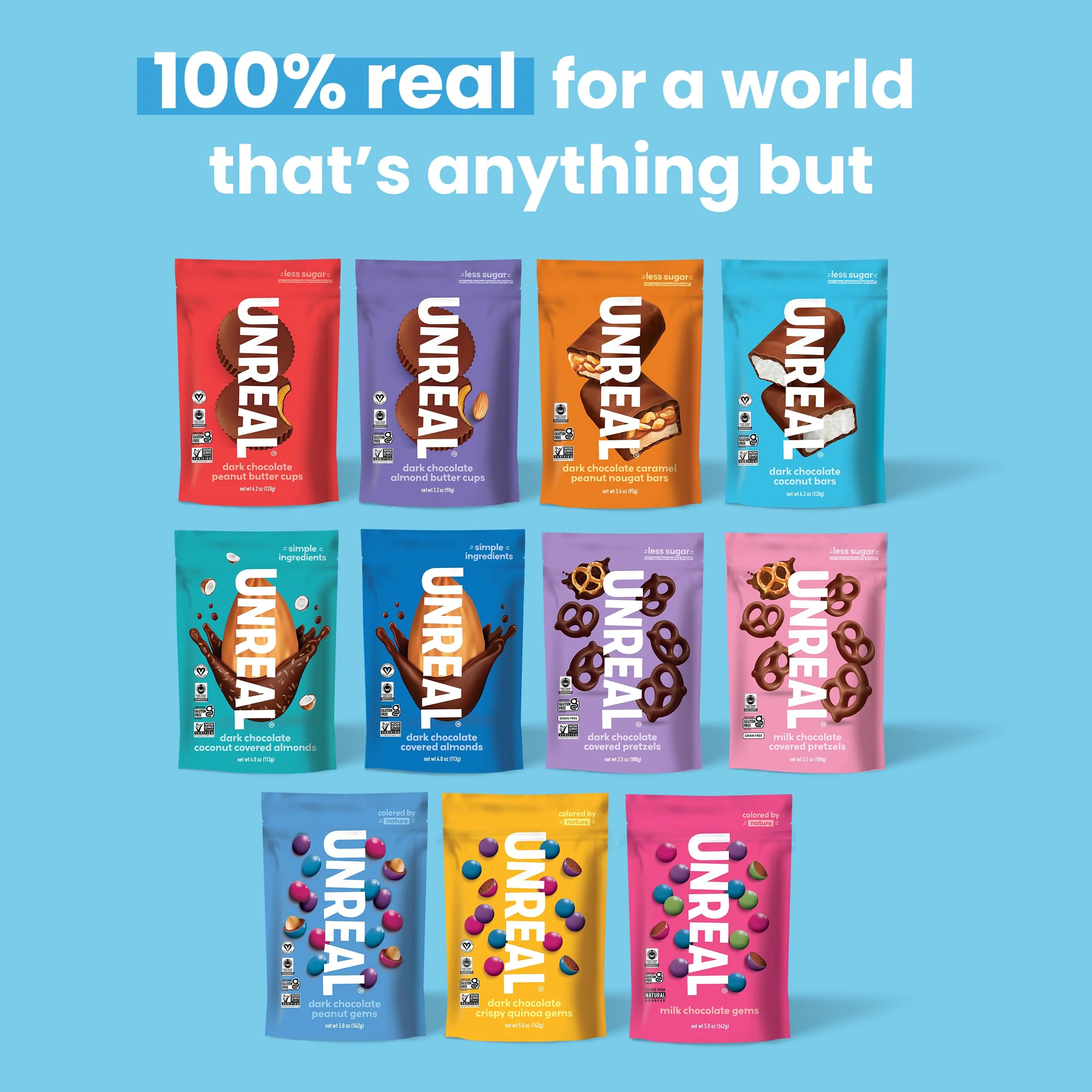 UNREAL Dark Chocolate Coconut Bars (40 Mini Bars) | Vegan, 3g Sugar, & 3 Simple Ingredients | Non-GMO, Gluten Free, & Fair Trade | .53oz each - Image 2