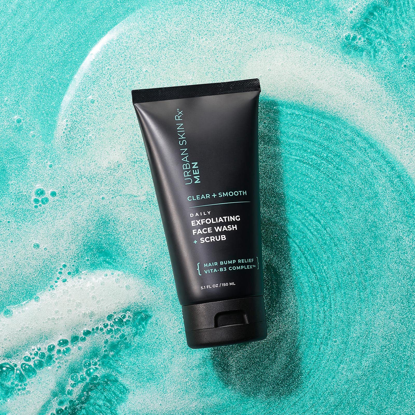 Urban Skin Rx® Men's Clear & Smooth Daily 2-In-1 Cleansing Face Wash + Exfoliating Scrub, Improves the Look of Ingrown Hairs & Clogged Pores, Brightens Dull Complexions, Smooths Rough Texture, 5.1 Oz - Image 3
