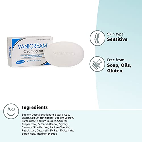 Vanicream Cleansing Bar | Fragrance, Gluten and Sulfate Free | For Sensitive Skin | Gently Cleanses and Moisturizes | 3.9 Ounce | Pack of 12 - Image 4