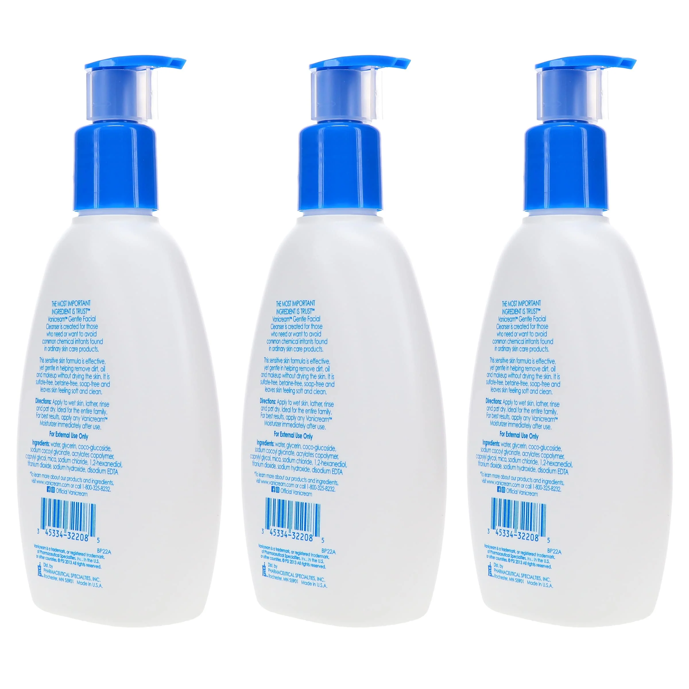 Vanicream Gentle Facial Cleanser for Sensitive Skin, 8 Oz (Pack of 3), Unscented, 24 Fl Oz - Image 5