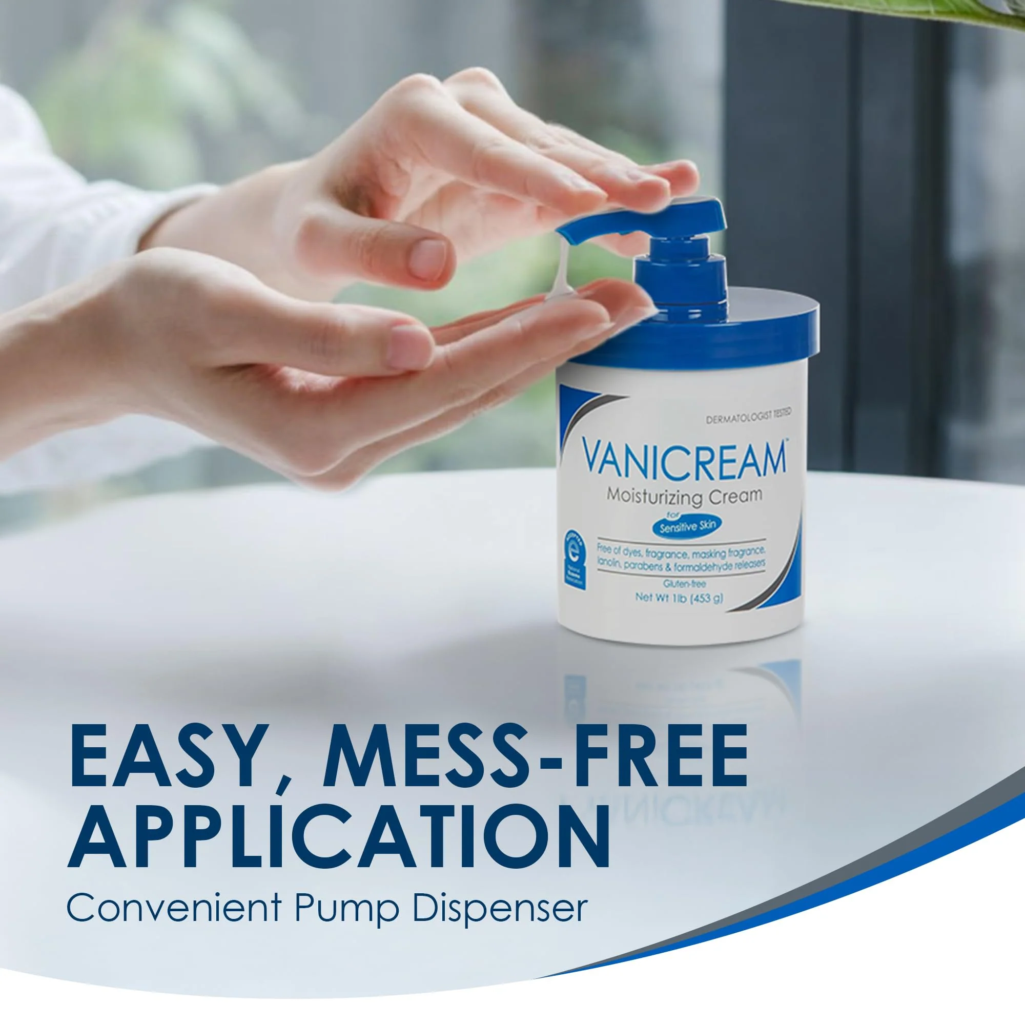 Vanicream Moisturizing Skin Cream with Pump Dispenser - 16 fl oz (1 lb) - Moisturizer Formulated Without Common Irritants for Those with Sensitive Skin - Image 5