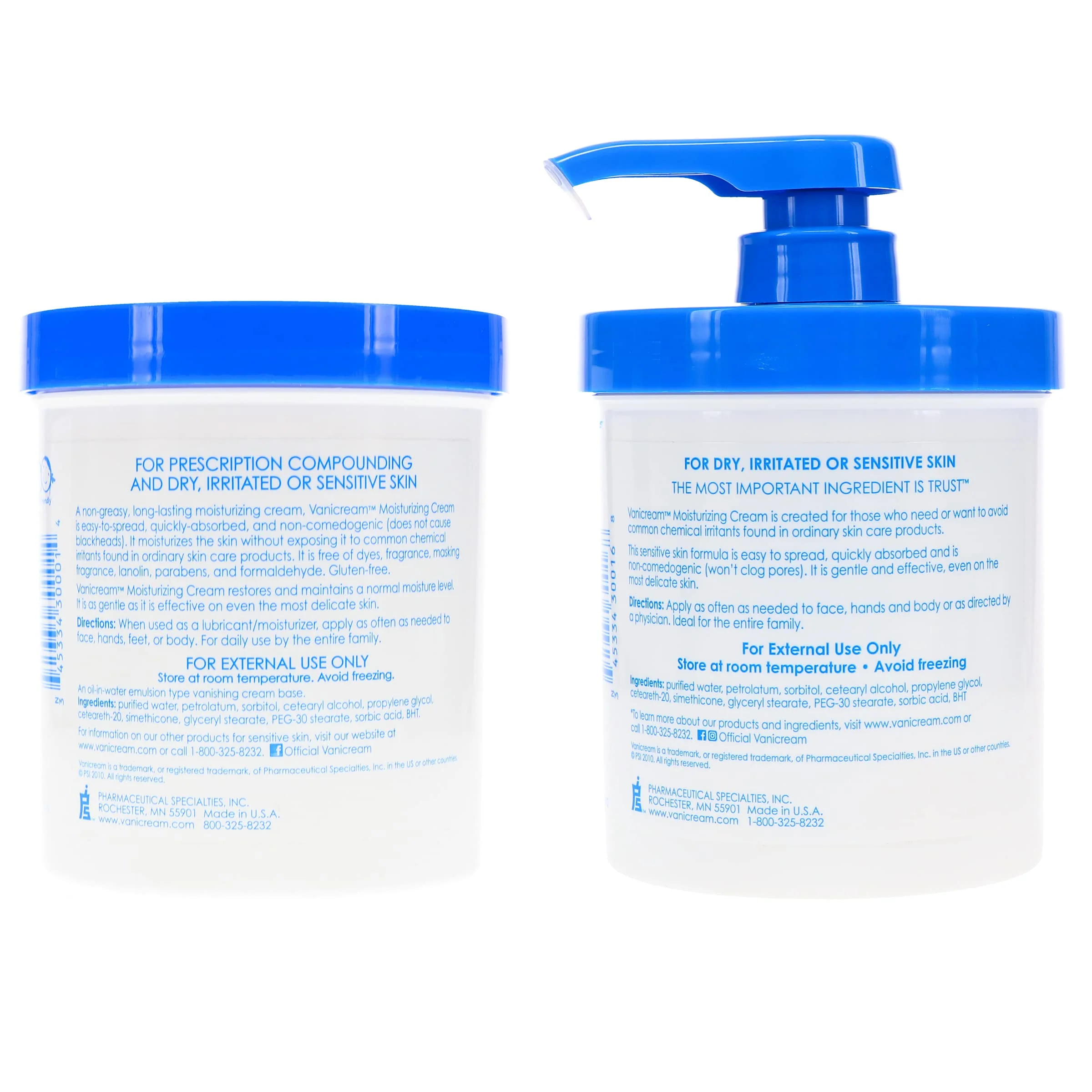 Vanicream Moisturizing Skin Cream with Pump Dispenser Plus Bonus Jar Combo Pack, 1 Pound Each - Image 6