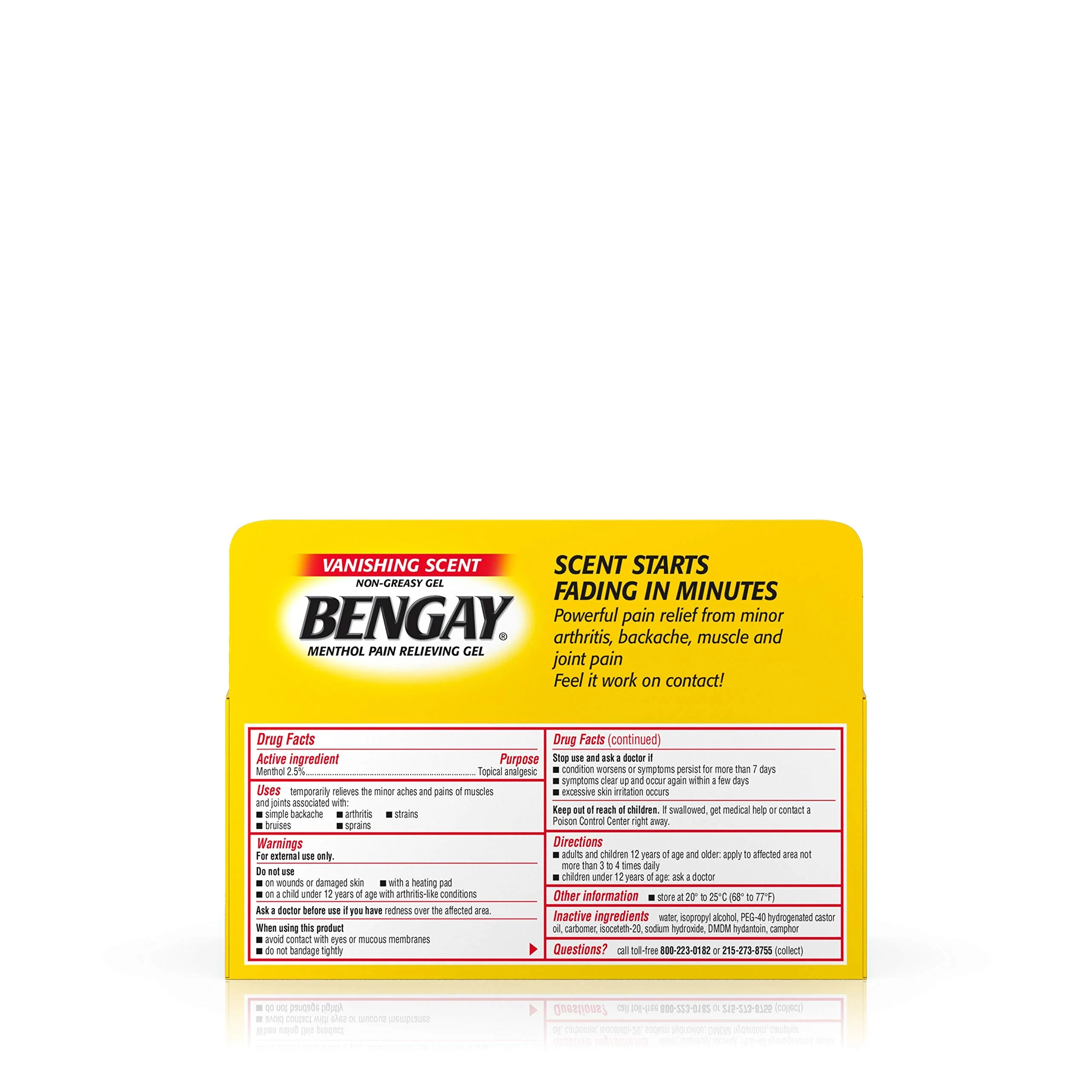 Vanishing Scent Bengay Relief Gel, Non-Greasy Topical Reliever with Cooling Menthol, 2 oz - Image 11