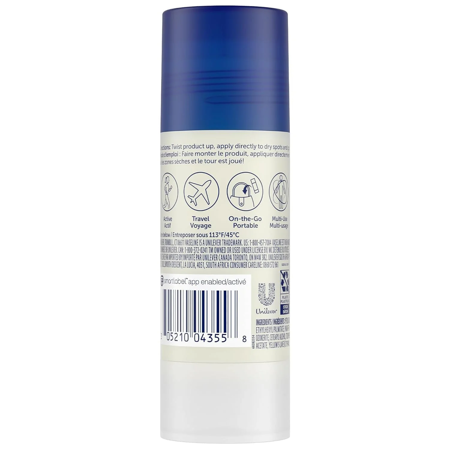 Vaseline All Over Body Balm Jelly Stick, Travel Size – Chafing Stick, Lotion for Extremely Dry Skin, Petroleum Jelly Sticks with Vitamin E for Glowing Skin, Unscented, 1.4 Oz Ea (Pack of 6) - Image 3
