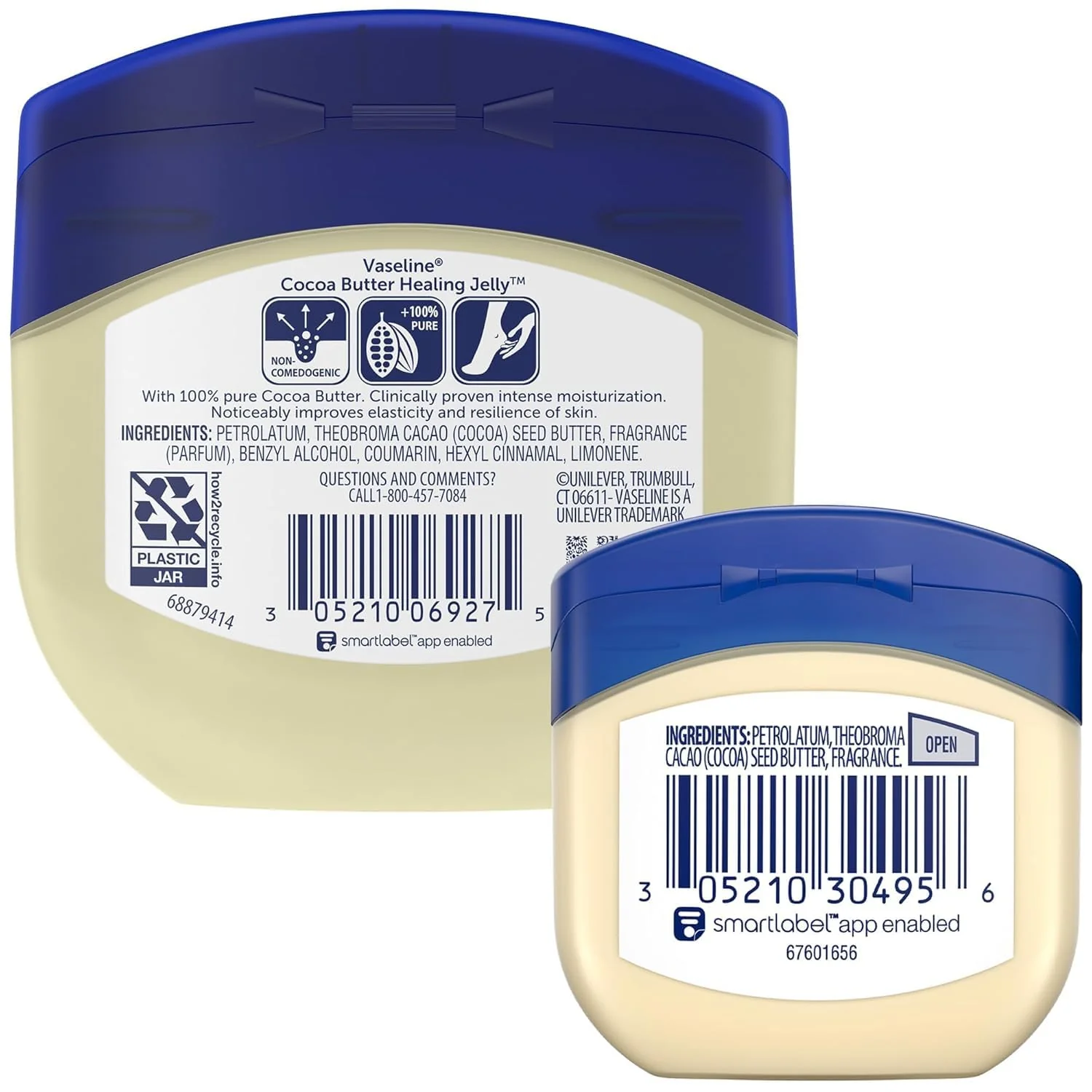Vaseline Cocoa Butter Healing Jelly Variety Pack, 2 Sizes (7.5 Oz & 1.75 Oz) – Rich Moisturizing Ointment, Protectant & Moisturizer for Dry Skin - Image 6