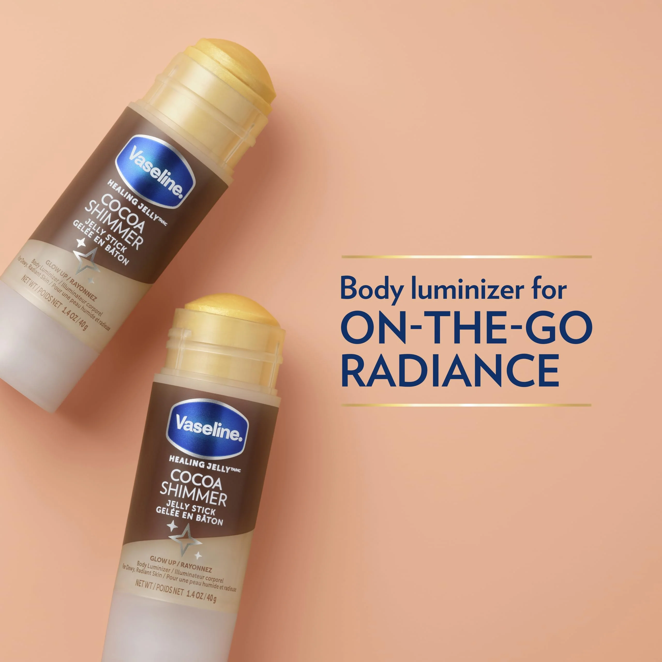Vaseline Cocoa Shimmer Jelly Stick – Non-Greasy Moisturizer for Glowing Skin, Face & Body Lotion, Travel-Size, 1.4 Oz Ea, Pack of 3. - Image 6