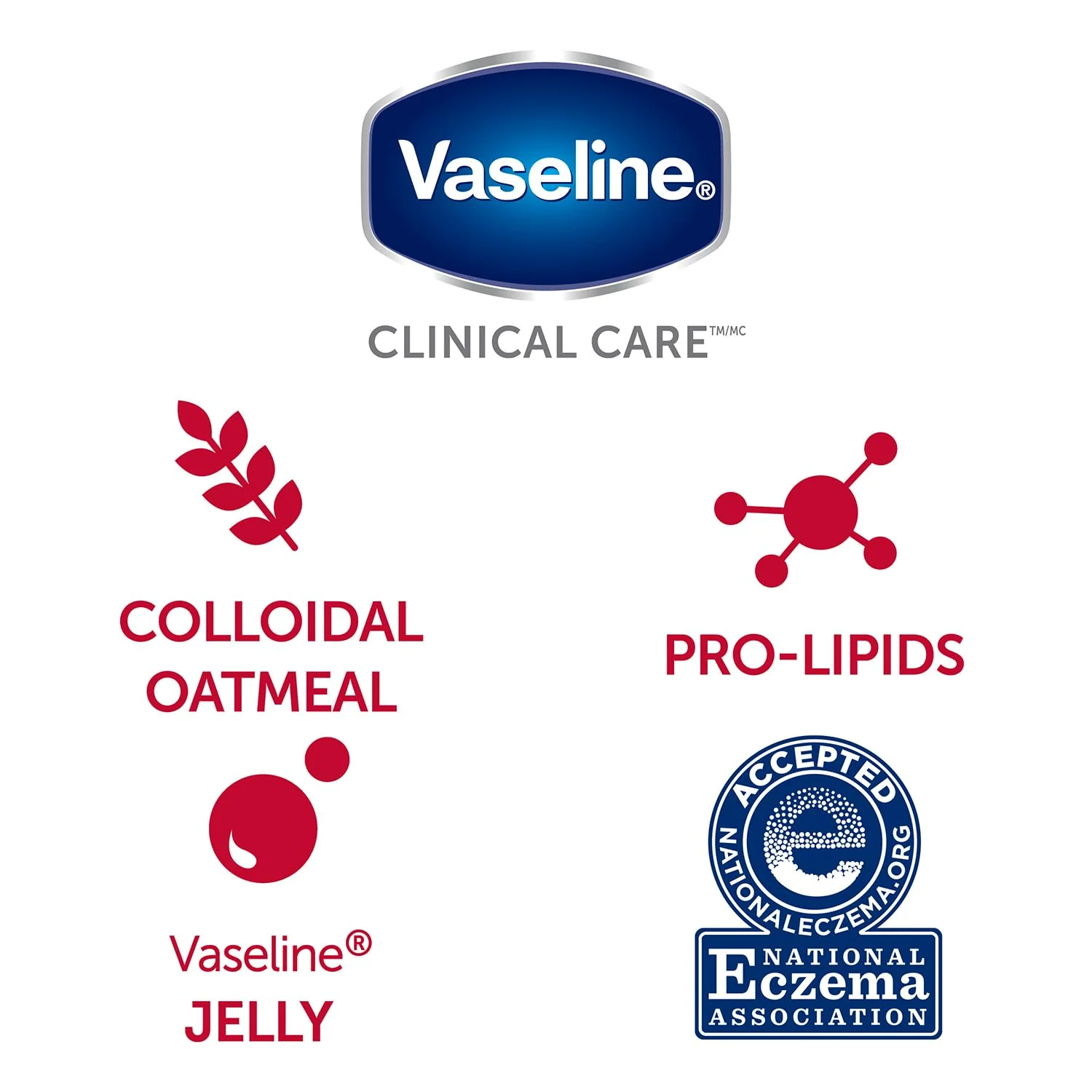 Vaseline Eczema Lotion, Calming Therapy Cream 2-Pack with Colloidal Oatmeal + Original Vaseline Lip Therapy for Dry Lips with Petroleum Jelly (3 Piece Set) - Image 2