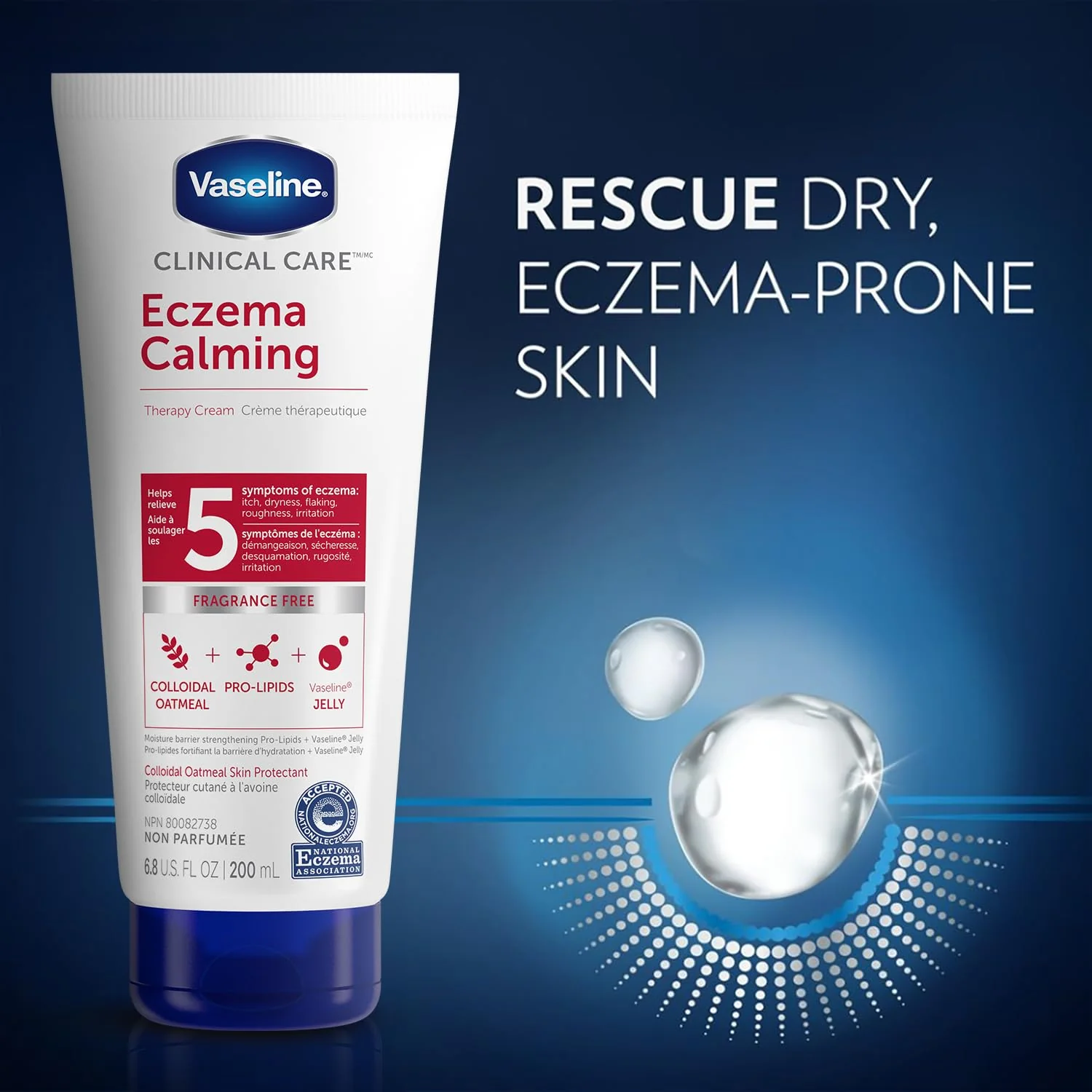 Vaseline Eczema Lotion, Calming Therapy Cream 2-Pack with Colloidal Oatmeal + Original Vaseline Lip Therapy for Dry Lips with Petroleum Jelly (3 Piece Set) - Image 5