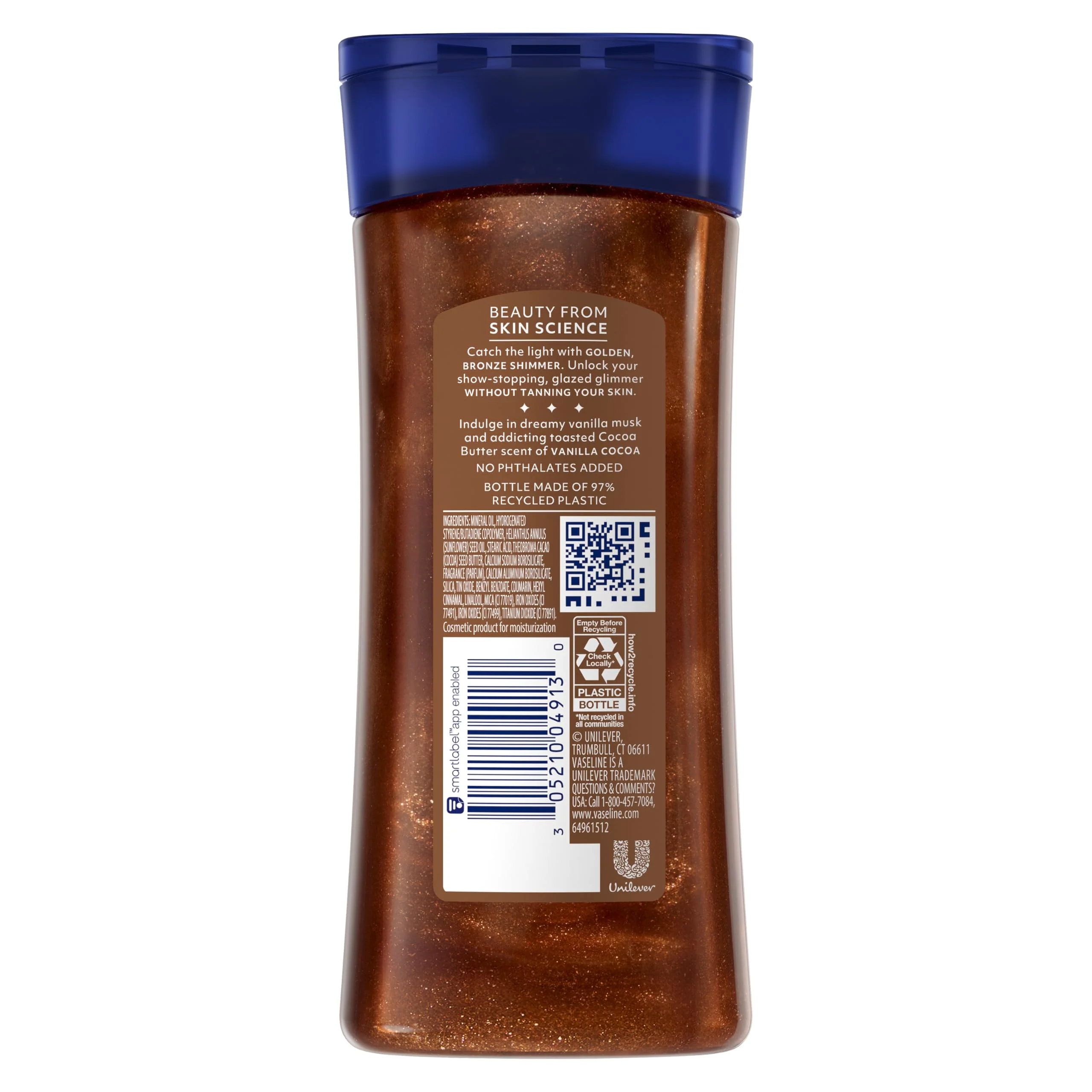 Vaseline Glazed and Glisten Golden Hour Body Gel Oil Glow Vanilla Cocoa Shimmering with Ultra-Hydrating Lipids and 100% Pure Cocoa Butter, 6.8 Oz - Image 8