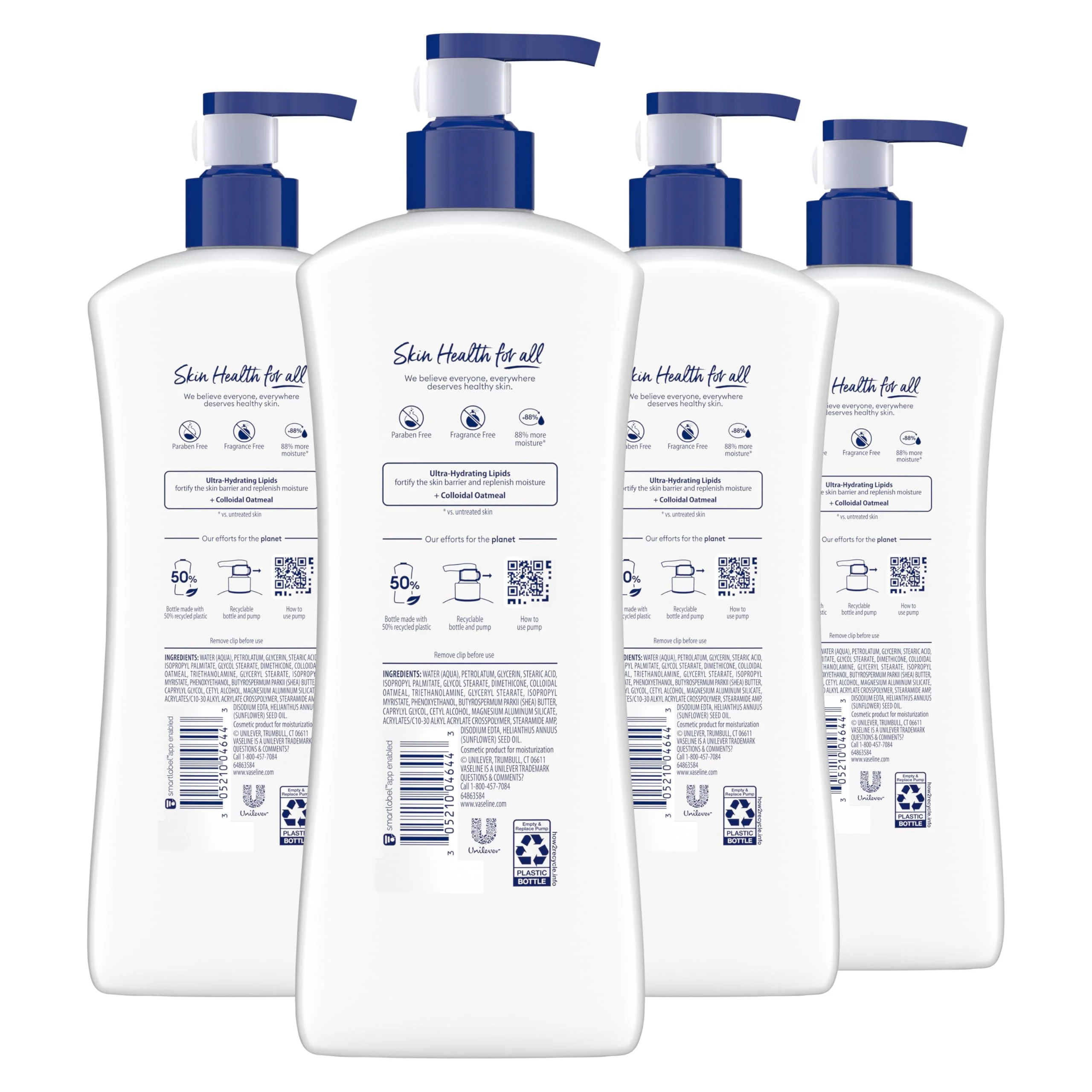 Vaseline Intensive Care Body Lotion 4 Pack Sensitive Skin Relief For Dry Skin With Colloidal Oatmeal and Ultra-Hydrating Lipids 20.3 oz - Image 10