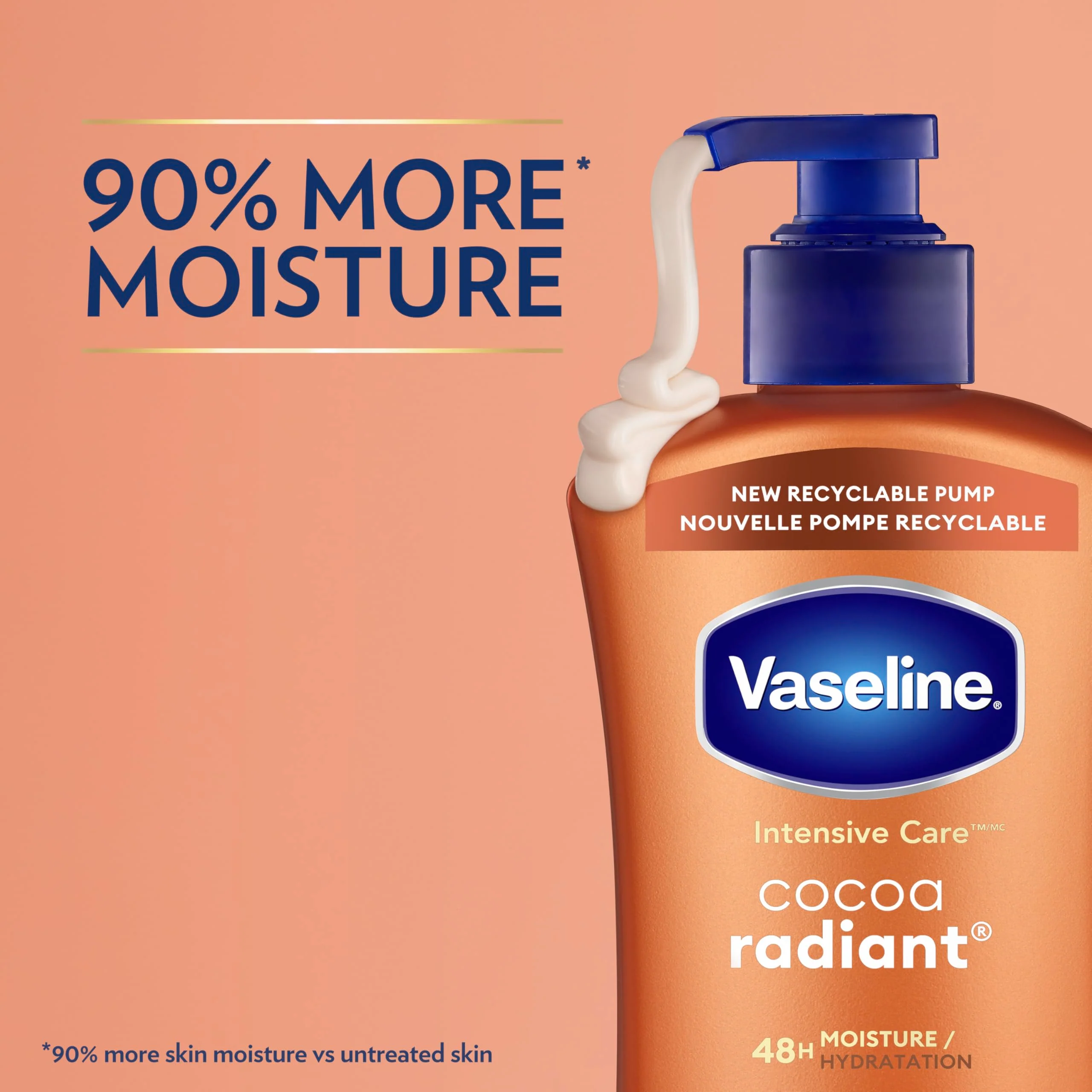 Vaseline Intensive Care Body Lotion Cocoa Radiant 3 count for Dry Skin Lotion Made with Ultra-Hydrating Lipids and Pure Cocoa Butter for a Long-Lasting, Radiant Glow 20.3 Oz - Image 3