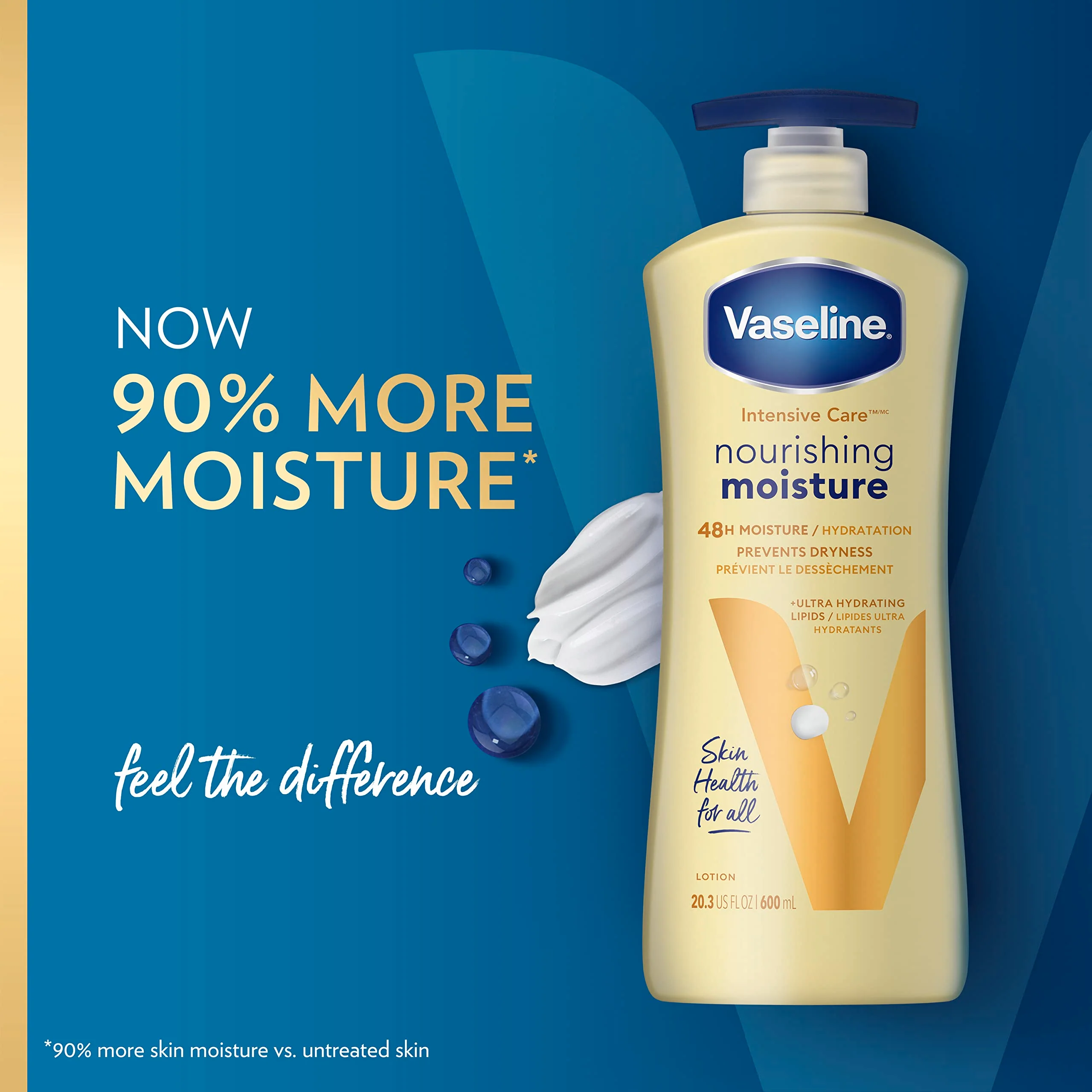 Vaseline Intensive Care Body Lotion Nourishing Moisture 4 Count for Dry Skin, with Ultra-Hydrating Lipids + Pure Oat Extract 20.3 oz - Image 7