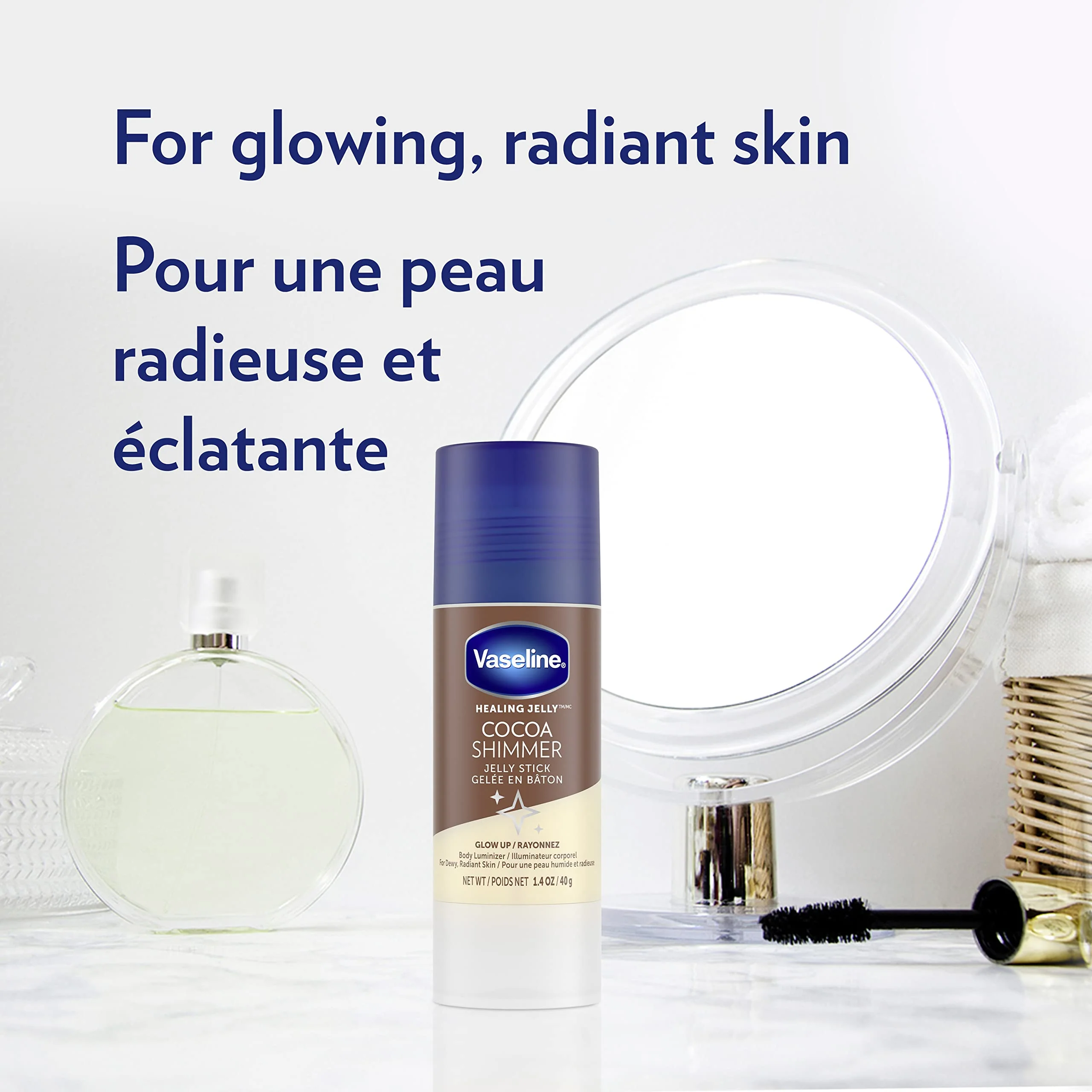 Vaseline Intensive Care Cocoa Radiant Lotion, 20.3 oz Bundled with Moisturizing Healing Jelly Butter, 7.5 and Shimmer Stick, 1.4 oz, Moisturized Skin Light Scent - Image 4